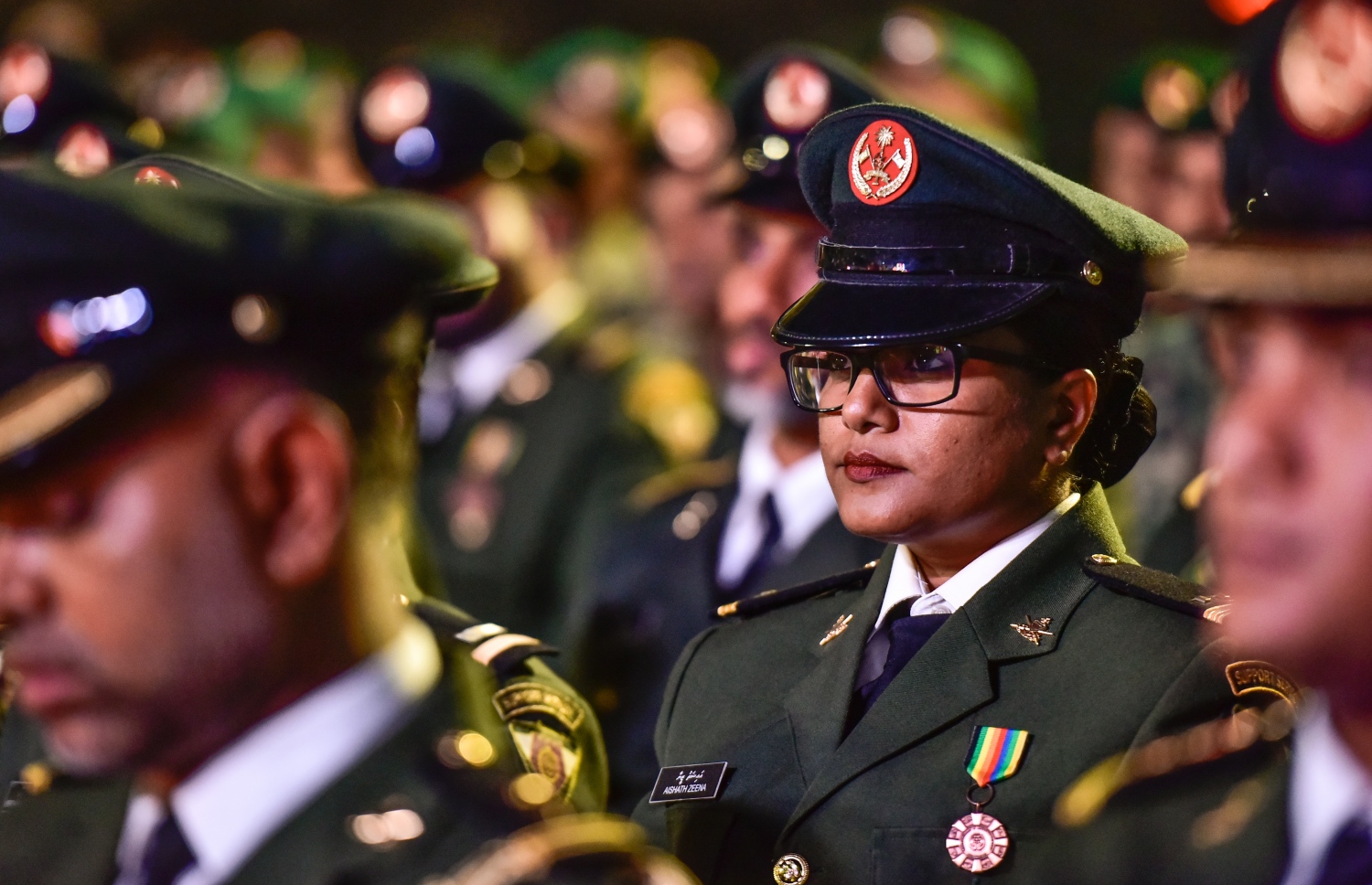 މާލެ: ނޮވެމްބަރު 5، 2017- އެމްއެންޑީއެފް ކޮލެޖު އޮފް ޑިފެންސް އެންޑް ސެކިއުރިޓީ ސްޓަޑީސްގެ ފުރަތަމަ ދަސްވެނިވުމުގެ ރަސްމިއްޔާތުގެ ތެރެއިން.---ފޮޓޯ: ހުސެއިން ވަހީދު/މިހާރު