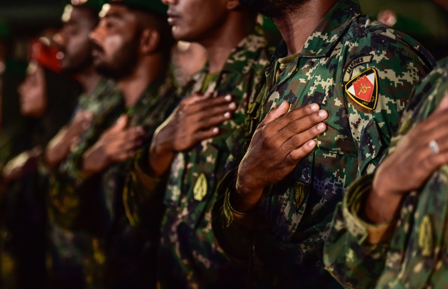 މާލެ: ނޮވެމްބަރު 5، 2017- އެމްއެންޑީއެފް ކޮލެޖު އޮފް ޑިފެންސް އެންޑް ސެކިއުރިޓީ ސްޓަޑީސްގެ ފުރަތަމަ ދަސްވެނިވުމުގެ ރަސްމިއްޔާތުގެ ތެރެއިން.---ފޮޓޯ: ހުސެއިން ވަހީދު/މިހާރު