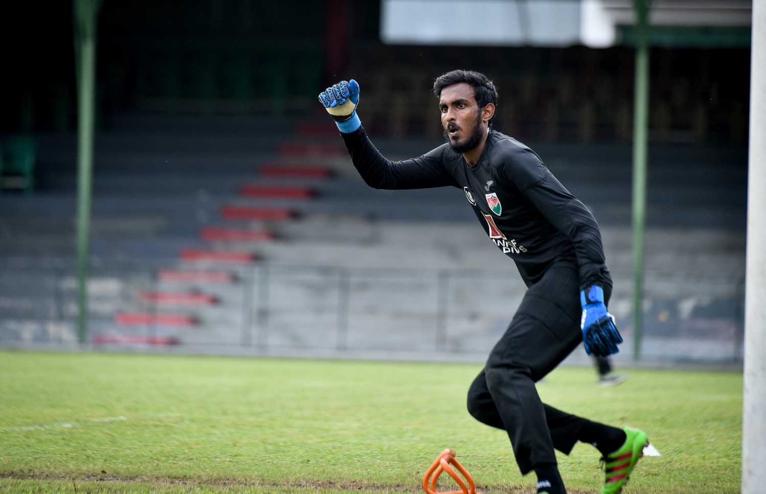 ގައުމީ ޓީމުގެ ޒުވާން ކީޕަރު ހުސެއިން: މި ފަހަރުގެ ގޭމްސްގައި ބައިވެރިވިނަމަ ހުސެއިން އަށް ރަނގަޅު މެޗުތަކެއް ލިބޭނެ. -- ފޮޓޯ: ނިޝާން އަލީ/ މިހާރު