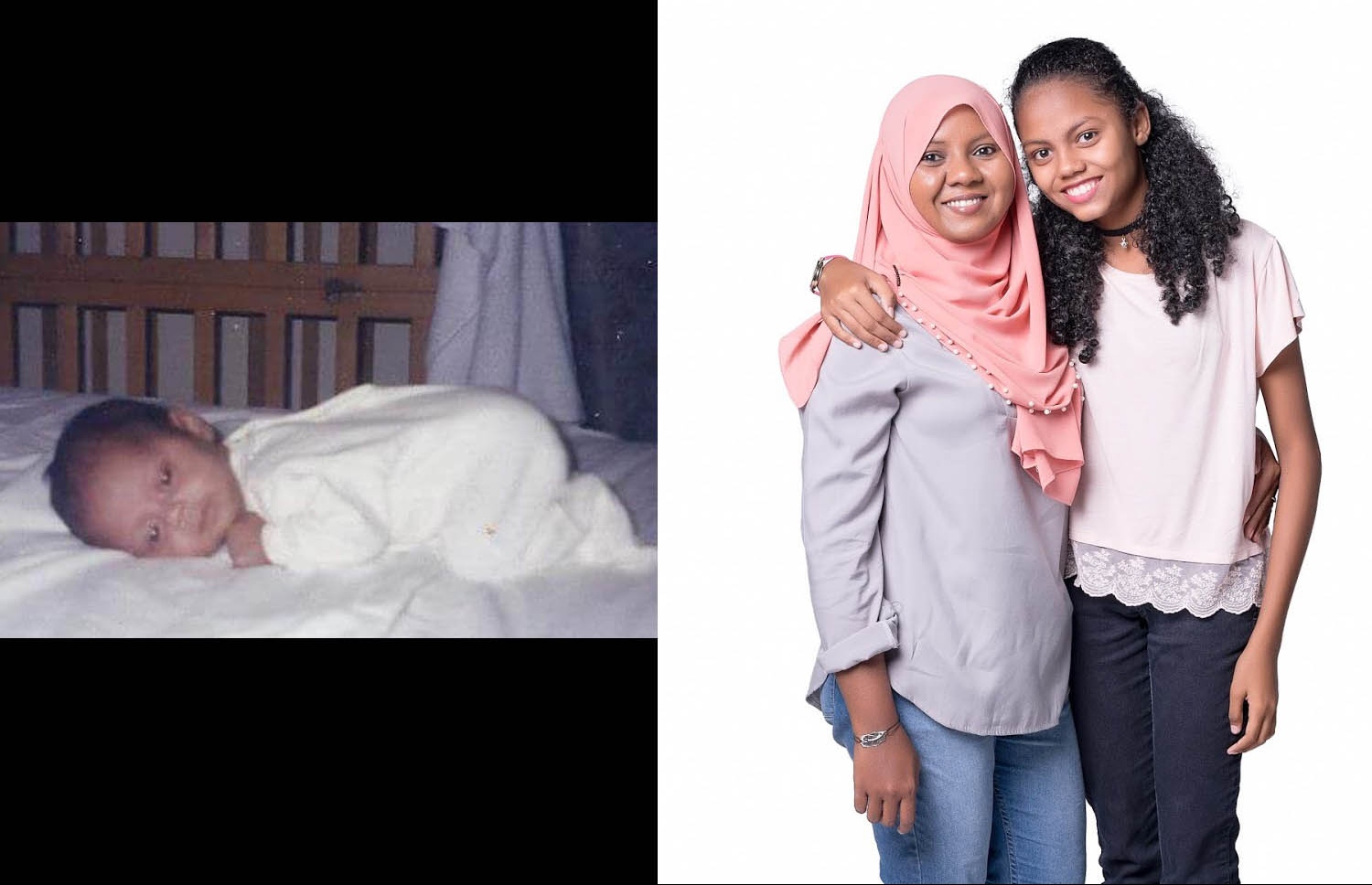 ޒިޝޫ ތުއްތު އިރު (ވ) އަދި މިހާރު އޭނާގެ މަންމައާ އެކު. ފޮޓޯ: އައިޖީއެމްއެޗް