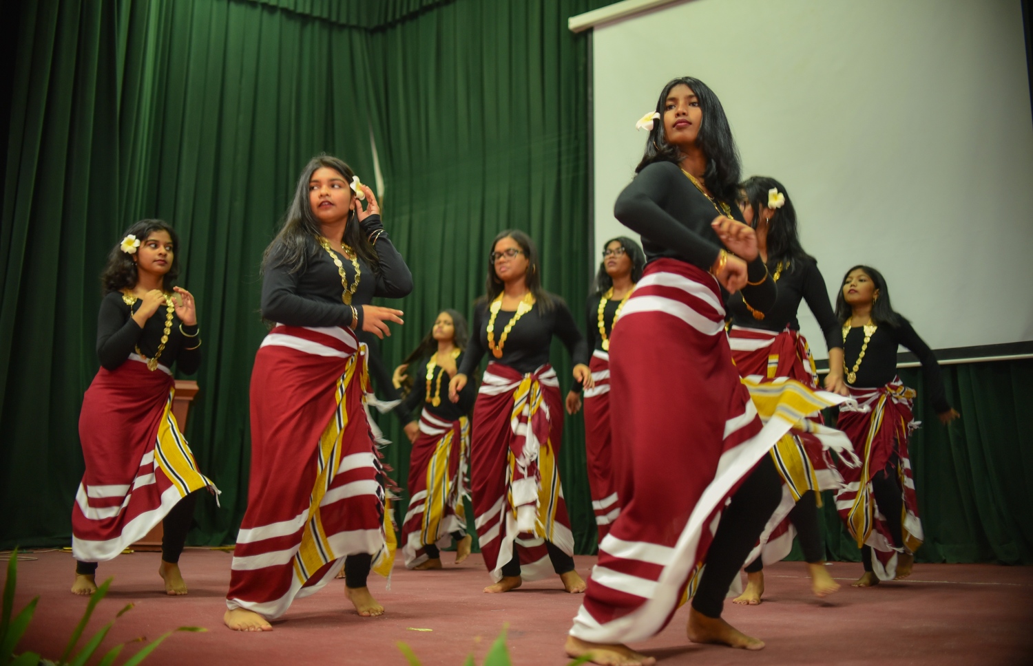 މާލެ: ނޮވެމްބަރު 19، 2017- މި އަހަރުގެ ގައުމީ ދުވަސް ފާހަގަކުރުމަށް އަމީނިއްޔާ ސްކޫލްގައި ބޭއްވި ހަރަކާތްތަކުގެ ތެރެއިން ސަގާފީ އައިޓަމެއް ހުށަހަޅައިދެނީ.---ފޮޓޯ: ހުސެއިން ވަހީދު/މިހާރު