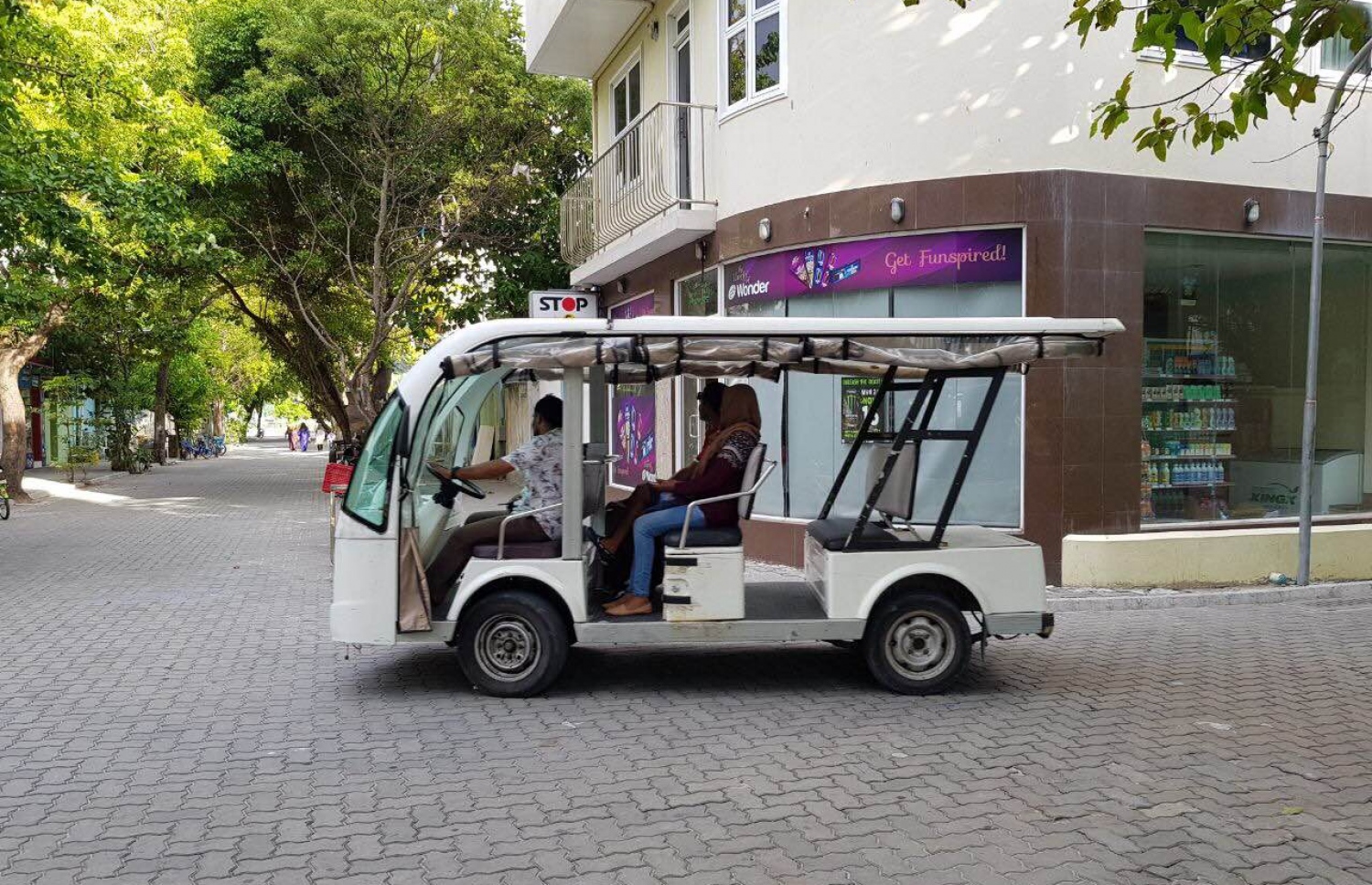 ވިލިމާލޭގައި ބަގީއަކަށް އަރައިގެން ބަޔަކު ފެރީ ޓާމިނަލާ ދިމާލަށް ދަނީ. --- މިހާރު ފައިލް ފޮޓޯ