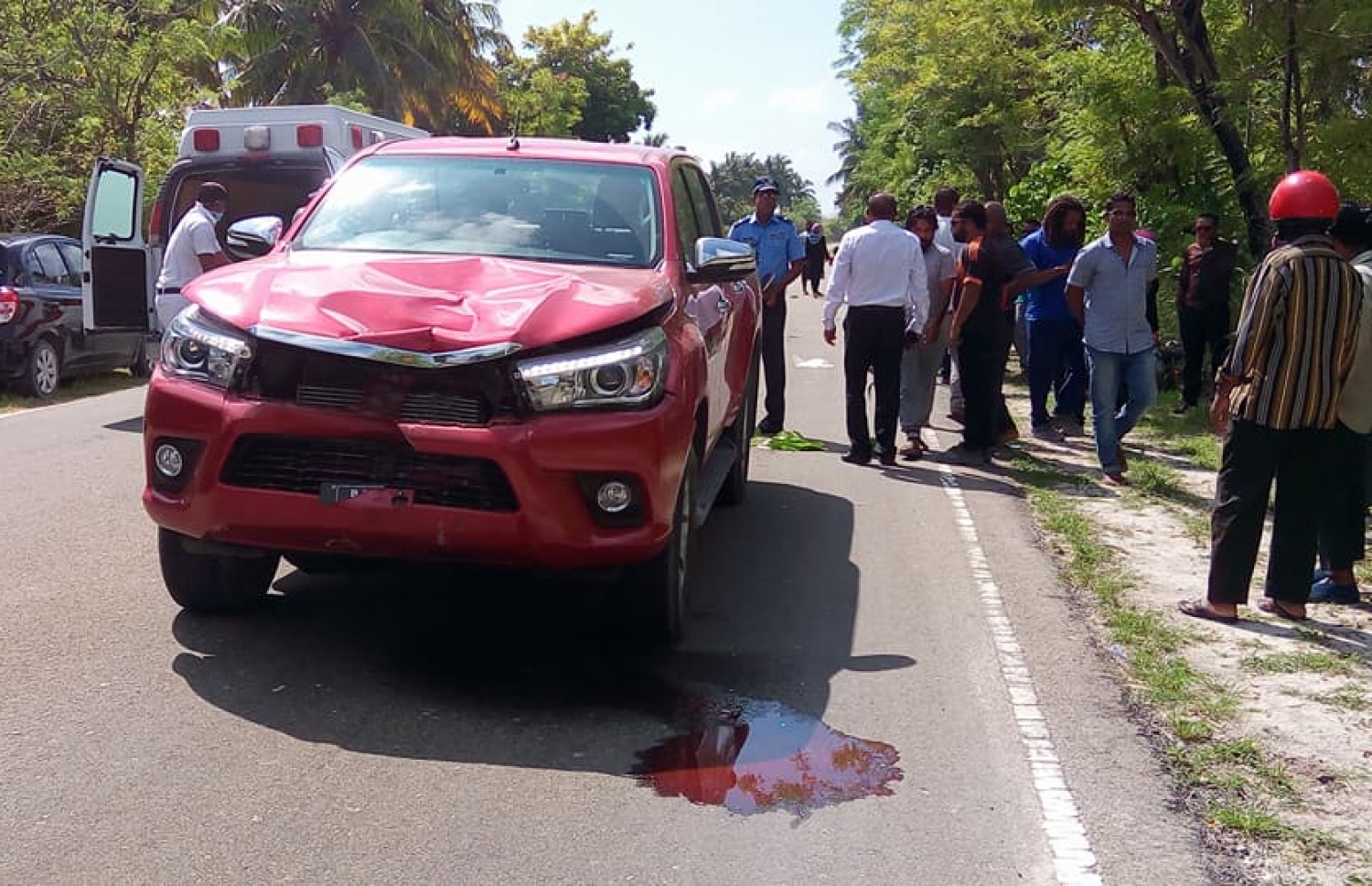 ލިންކް ރޯޑްގައި މިއަދު އެކްސިޑެންޓްވި ސަރަހައްދު. ފޮޓޯ: ފޭސްބުކް