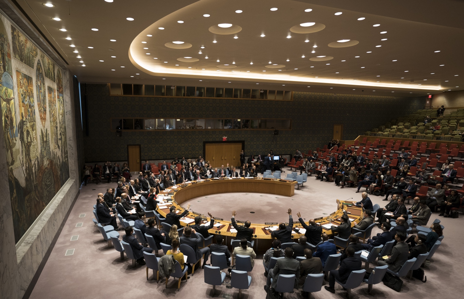 ޔޫއެންގެ ސަލާމަތީ މަޖިލީހުގައި ވޯޓަށް އަހަނީ. --ފޮޓޯ:އޭއެފްޕީ