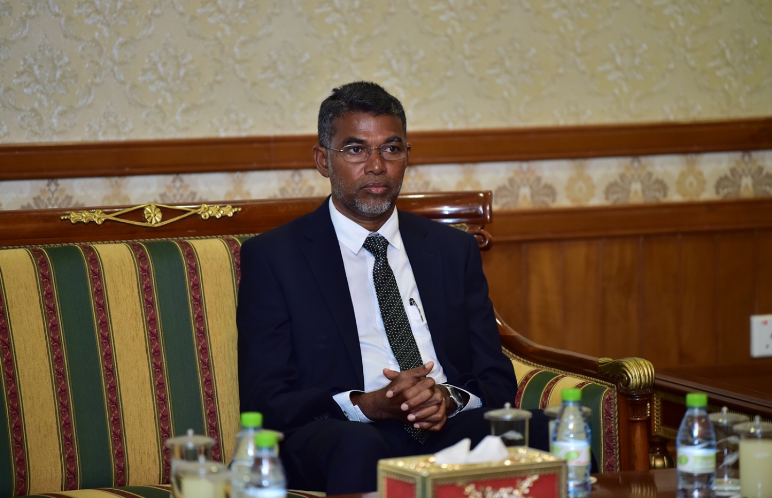 އެންއައިސީގެ ރައީސް ސުލައިމާން. މިއަދު ރައީސް އޮފީހުގައި---ފޮޓޯ: ރައީސް އޮފީސް