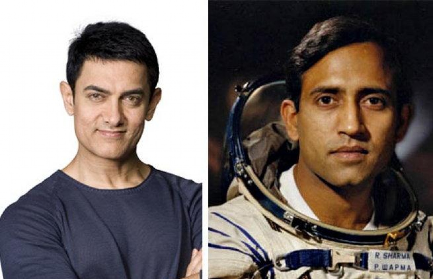 ރާކޭޝް ޝަރްމާ އާއި އާމިރް ހާން.