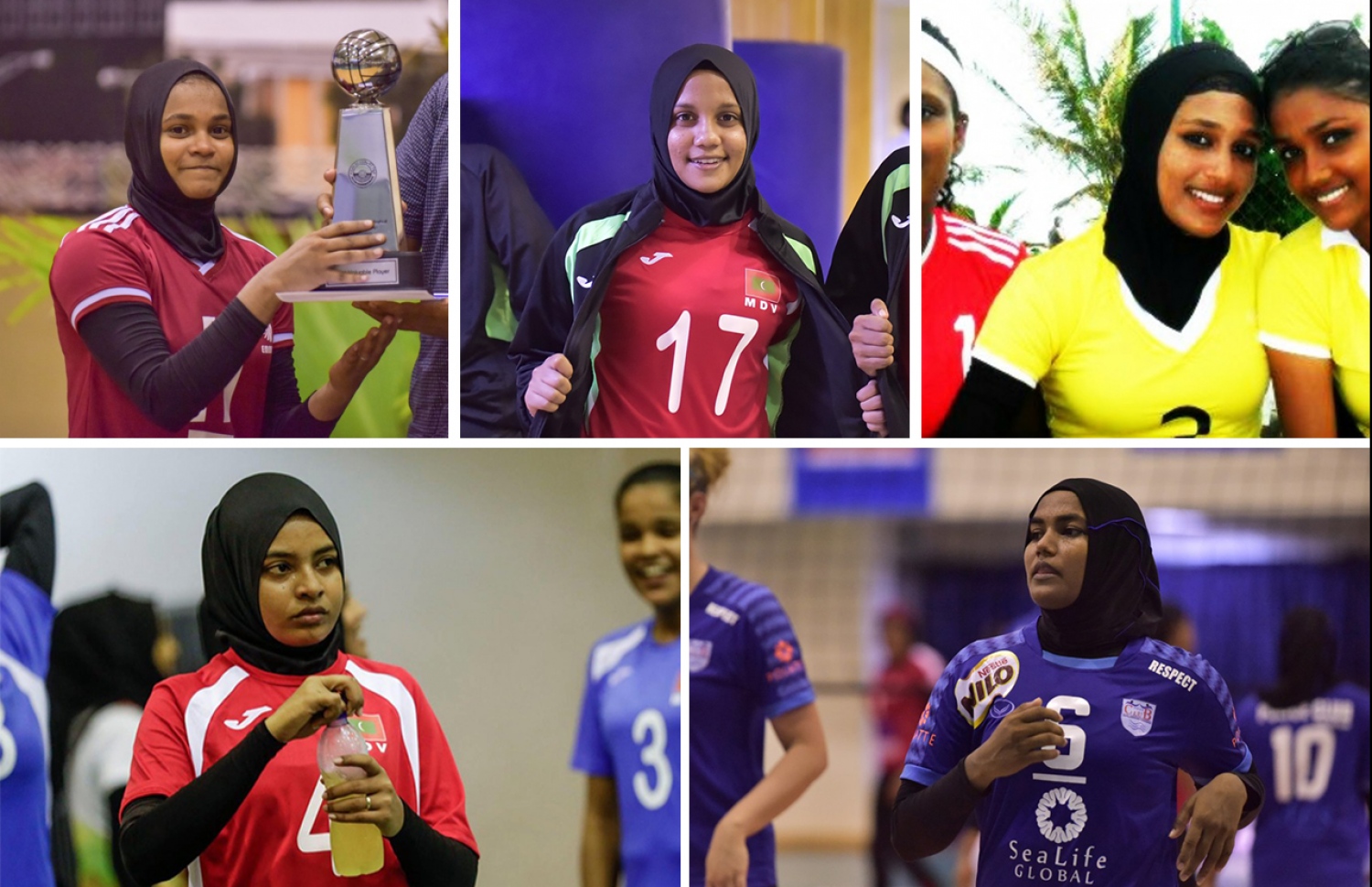 އެންމެ މޮޅު އަންހެން ވޮލީބޯޅަ ކުޅުންތެރިޔާގެ އެވޯޑަށް ވާދަކުރާ ކުޅުންތެރިން (ކ-ވ) އަޒީފާ، އަރީޝާ، ޖޫޒަން، ހައްވަ އަދި ސިލްމާ.