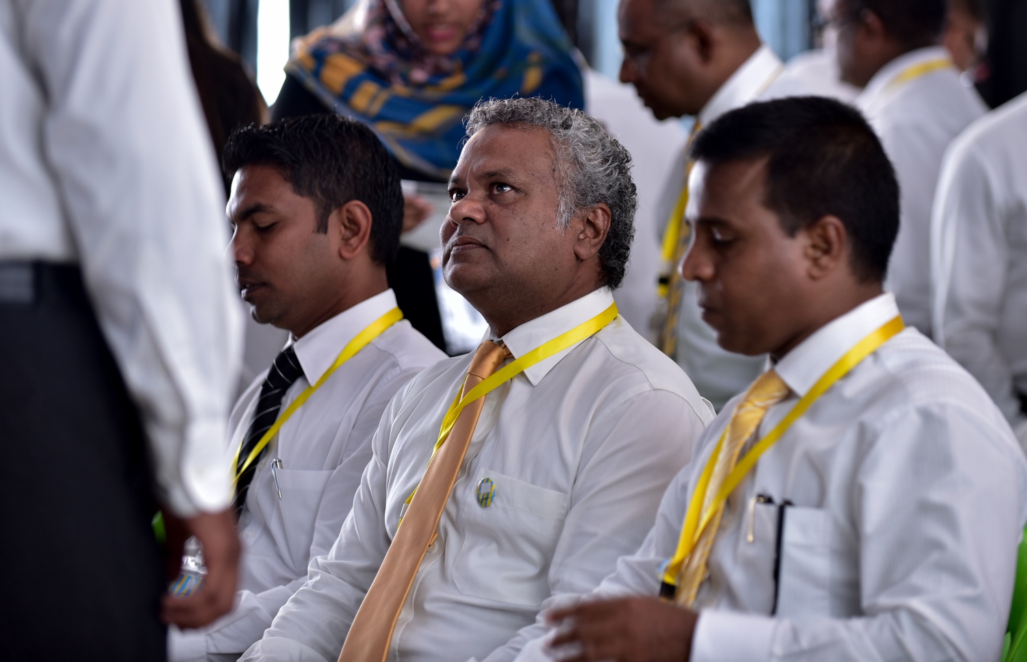ކޮންގްރެސްގައި އެ ޕާޓީގެ ލީޑަޝިޕްގެ ބޭފުޅުން ބައިވެރިވެވަޑައިގަންނަވަނީ. ---ފޮޓޯ: އަހުމަދު ނިޝާތު/ މިހާރު