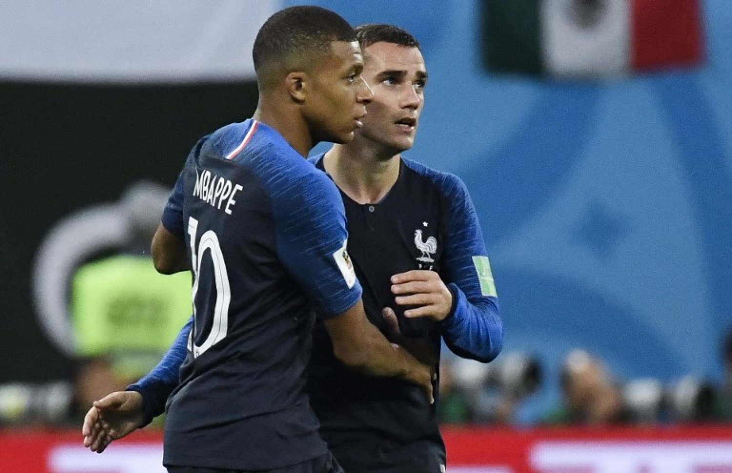 ސެއިން ޕީޓާސްބާގް: ޖުލައި 10، 2018: ވޯލްޑް ކަޕް ފުޓްބޯޅަ މުބާރާތުގައި ފްރާންސް އާ ބެލްޖިއަމް ކުޅުނު މެޗުގެ ތެރެއިން: ސެމީ ފައިނަލް ފުރަތަމަ މެޗުން ބެލްޖިއަމްގެ މައްޗަށް 1-0 އިން ކުރިހޯދައި ފްރާންސް 12 އަހަރަށް ފަހު މުބާރާތުގެ ފައިނަލުން ވަނީ ޖާގަ ހޯދައިފައި.-- ފޮޓޯ: އޭއެފްޕީ