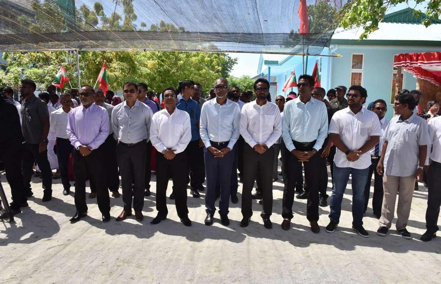 މ. ދިއްގަރު: ޖުލައި 10، 2018: ދިއްގަރުގެ ބަނދަރު ހުޅުވުމަށް ބޭއްވި ރަސްމިއްޔާތުގައި، ރައީސް ޔާމީން ބައިވެރިވެ ވަޑައިގަންނަވަނީ.-- ފޮޓޯ: ރައީސް އޮފީސް