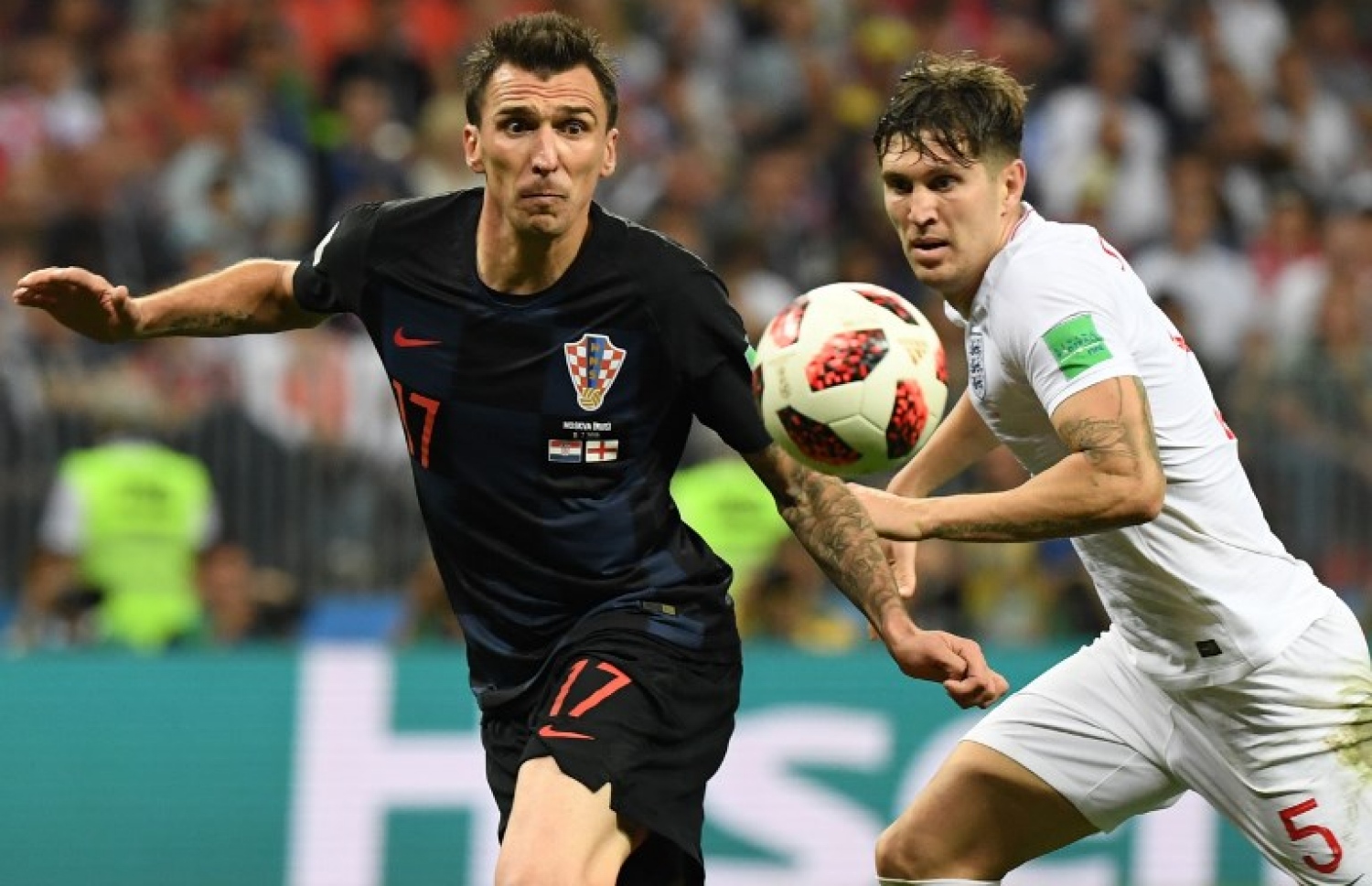 މޮސްކޯ: ޖުލައި 11، 2018: ވޯލްޑް ކަޕް ފުޓްބޯޅަ މުބާރާތުގައި އިންގްލެންޑް އާ ކްރޮއޭޝިއާ ކުޅުނު މެޗުގެ ތެރެއިން: އިންގްލެންޑް އަތުން 2-1 އިން މޮޅުވެ ކްރޮއޭޝިއާ ވޯލްޑް ކަޕު ފައިނަލުން ފުރަތަމަ ފަހަރަށް ވަނީ ޖާގަ ހޯދާފައި.-- ފޮޓޯ: އޭއެފްޕީ