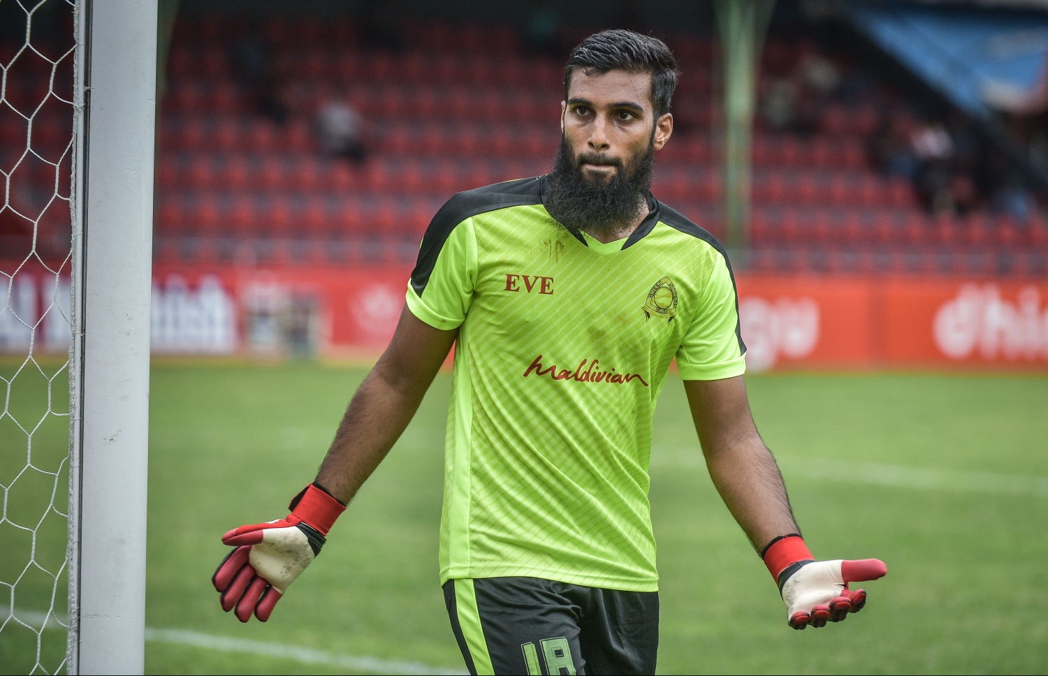 ގްރީންސްޓްރީޓްސްގެ ގޯލްކީޕަރު ލަބާން. --ފޮޓޯ: ނިޝާން އަލީ/ މިހާރު