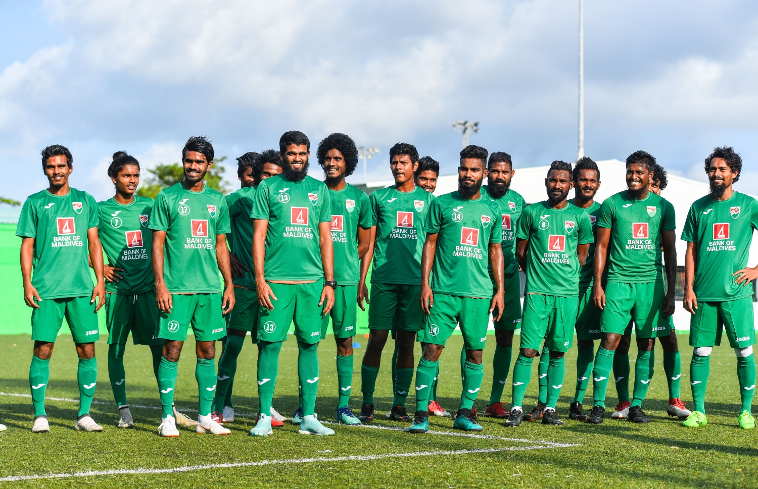 ގައުމީ ޓީމު މާލޭގައި ބޭއްވި ޕްރެކްޓިހުގެ ތެރެއިން ޓީމުގެ ބައެއް ކުޅުންތެރިން. -- ފޮޓޯ: ހުސެއިން ވަހީދު/ މިހާރު