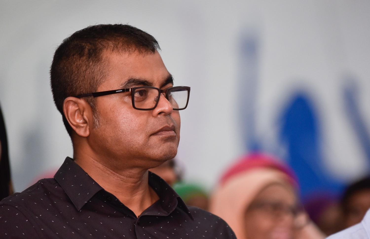 މާލެ: އޮގަސްޓް 17، 2018- މި އަހަރުގެ ރިޔާސީ އިންތިޚާބުގެ ކެމްޕެއިނާ ގުޅުވައިގެން، ޕީޕީއެމުން އެ ޕާޓީގެ "ރުމާލު 2" ޖަގަހައިގައި ބޭއްވި ޖަލްސާގައި ތިމާވެއްޓާ ބެހޭ މިނިސްޓަރު ތޯރިގް ބައިވެރިވެވަޑައިގަންނަވަނީ.---ފޮޓޯ: ހުސައިން ވަހީދު/މިހާރު