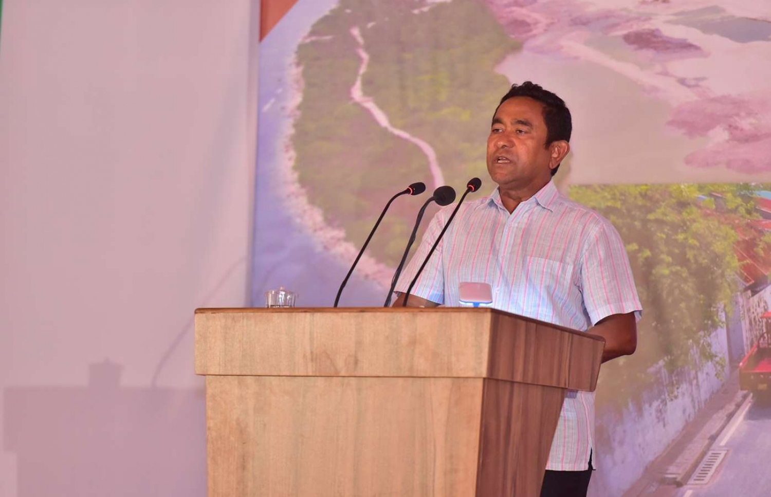 ރައީސް ޔާމީން، ކުޅުދުއްފުށީގައި ރޭ ވާހަކަފުޅު ދައްކަވަނީ.---ފޮޓޯ: ރައީސް އޮފީސް