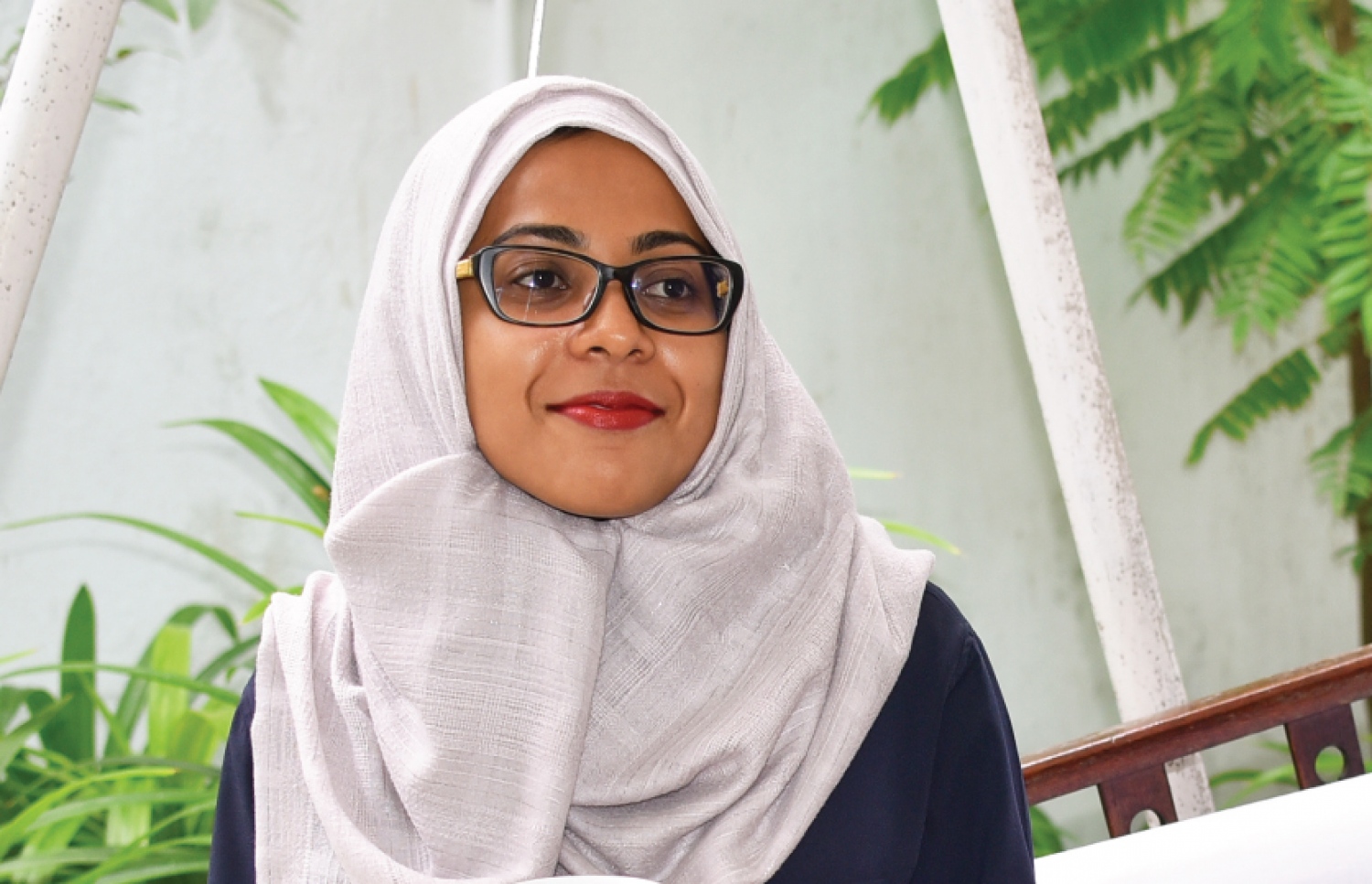 ޝަފީއާ ދި އެޑިޝަން އަށް އިންޓަވިއުއެއް ދެއްވަނީ. ފައިލް ފޮޓޯ: ހައްވާ އަމާނީ އަބްދުﷲ/ ދި އެޑިޝަން