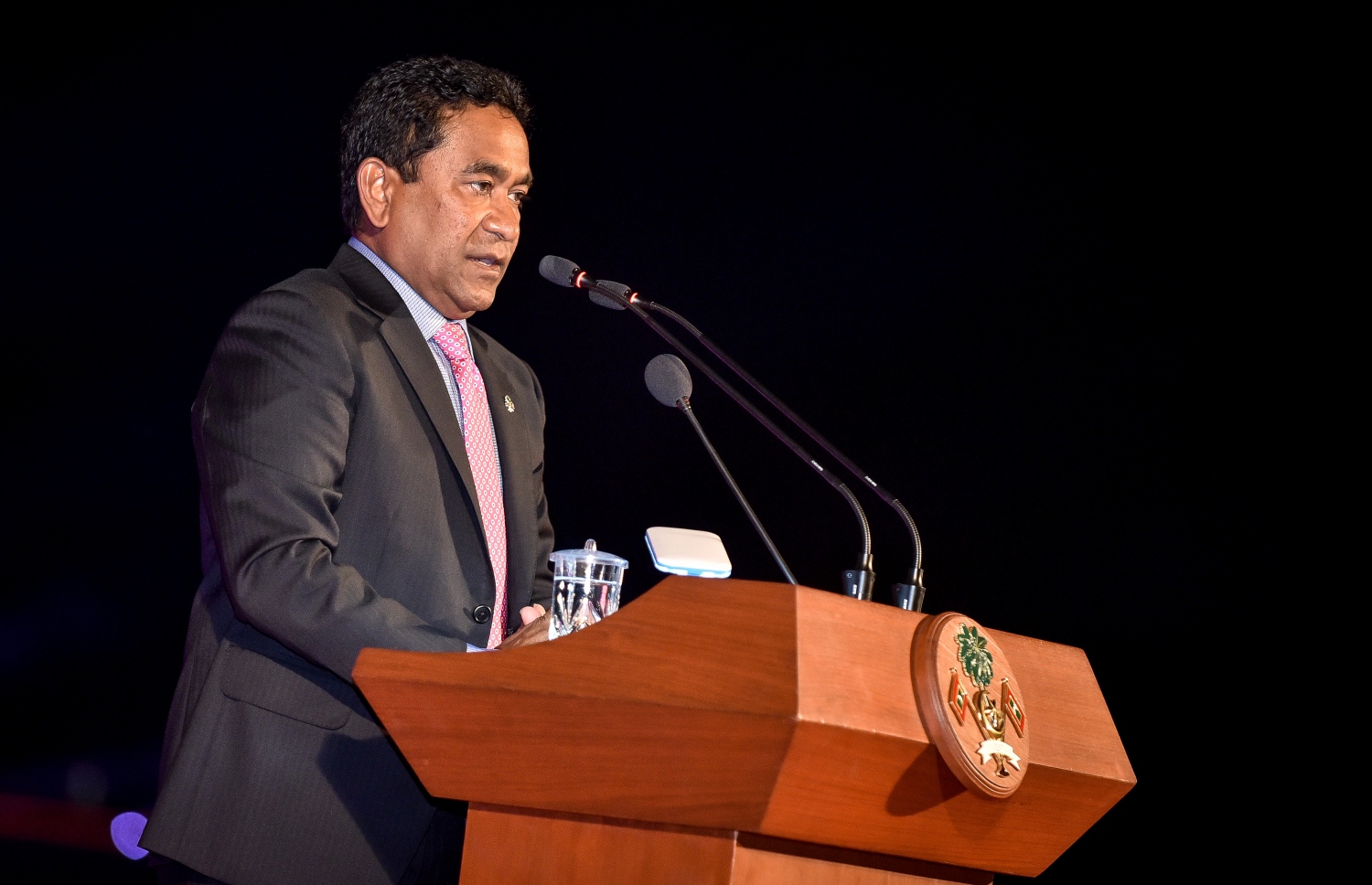 މިރޭގެ ރަސްމިއްޔާތުގައި ރައީސް ވާހަކަފުޅު ދައްކަވަނީ -- ފޮޓޯ: ނިޝާން އަލީ/ މިހާރު