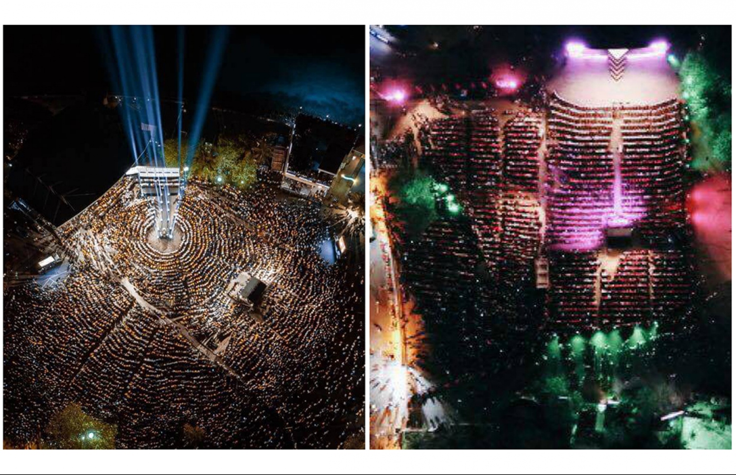 ޕީޕީއެމުން ހުކުރު ދުވަހުގެ ރޭ ކާނިވާ ސަރަހައްދުގައި ބޭއްވި ޖަލްސާ އާއި އިދިކޮޅު ޕާޓީތަކުން ރޭ ބޭއްވި ޖަލްސާގެ އަދަދު ދައްކުވައިދޭ ފޮޓޯއެއް.