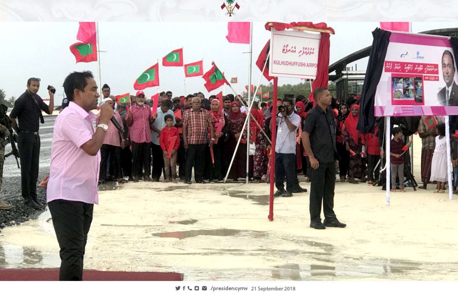 ބޯވާރޭގައި ރައީސް ޔާމީން ވާހަކަ ދައްކަވަނީ-- ފޮޓޯ: ރައީސް އޮފީސް