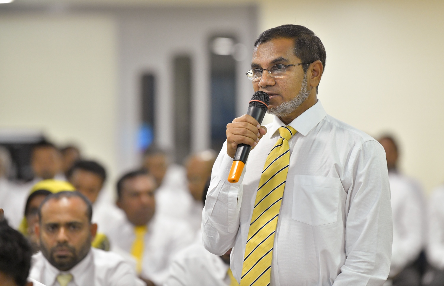 މާލެ: ސެޕްޓެމްބަރު 25، 2018: ޗަމްޕާގައި ބޭއްވި އެމްޑީޕީގެ ގައުމީ މަޖިލީހުގައި އެމްޑީޕީގެ ބައެއް މެމްބަރުން ބައިވެރިވަނީ.-- ފޮޓޯ: ނިޝާން އަލީ /މިހާރު