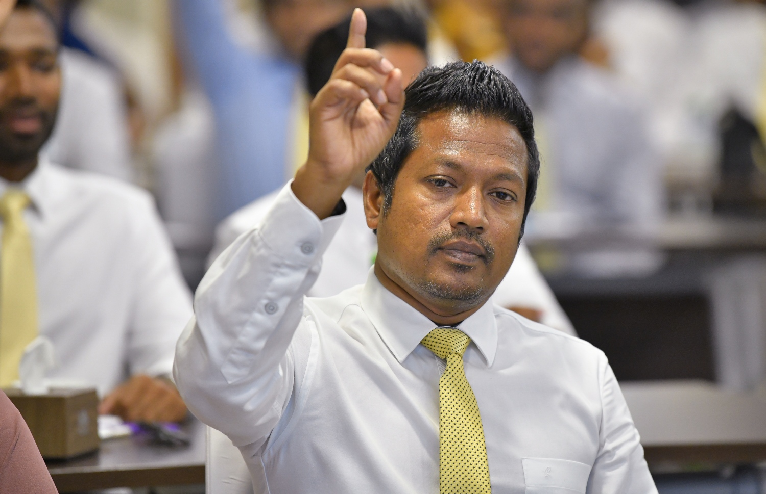 މާލެ: ސެޕްޓެމްބަރު 25، 2018: ޗަމްޕާގައި ބޭއްވި އެމްޑީޕީގެ ގައުމީ މަޖިލީހުގައި އެމްޑީޕީގެ ބައެއް މެމްބަރުން ބައިވެރިވަނީ.-- ފޮޓޯ: ނިޝާން އަލީ /މިހާރު