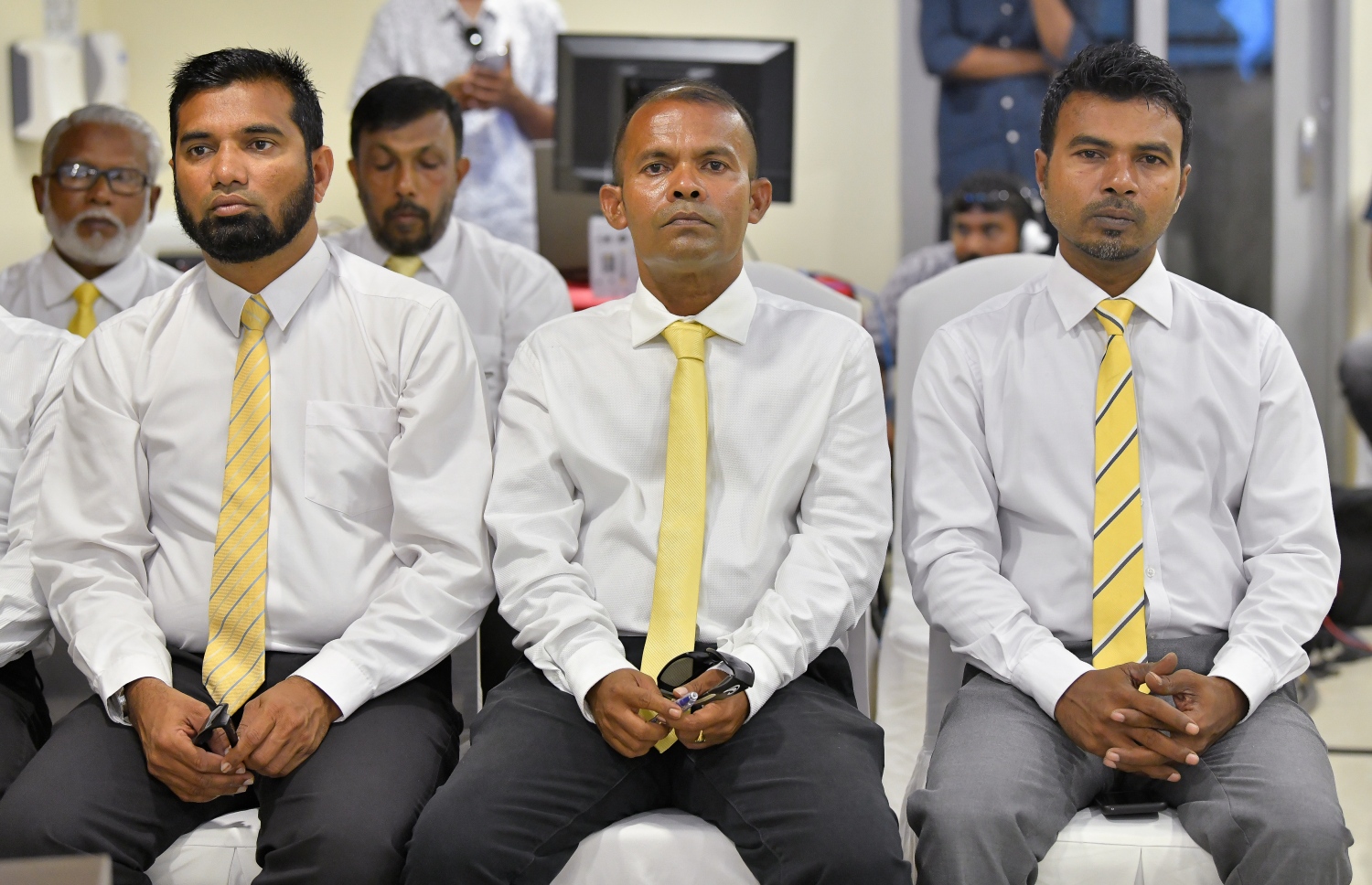 މާލެ: ސެޕްޓެމްބަރު 25، 2018: ޗަމްޕާގައި ބޭއްވި އެމްޑީޕީގެ ގައުމީ މަޖިލީހުގައި އެޕާޓީގެ ބައެއް މެމްބަރުން ބައިވެރިވަނީ.-- ފޮޓޯ: ނިޝާން އަލީ /މިހާރު