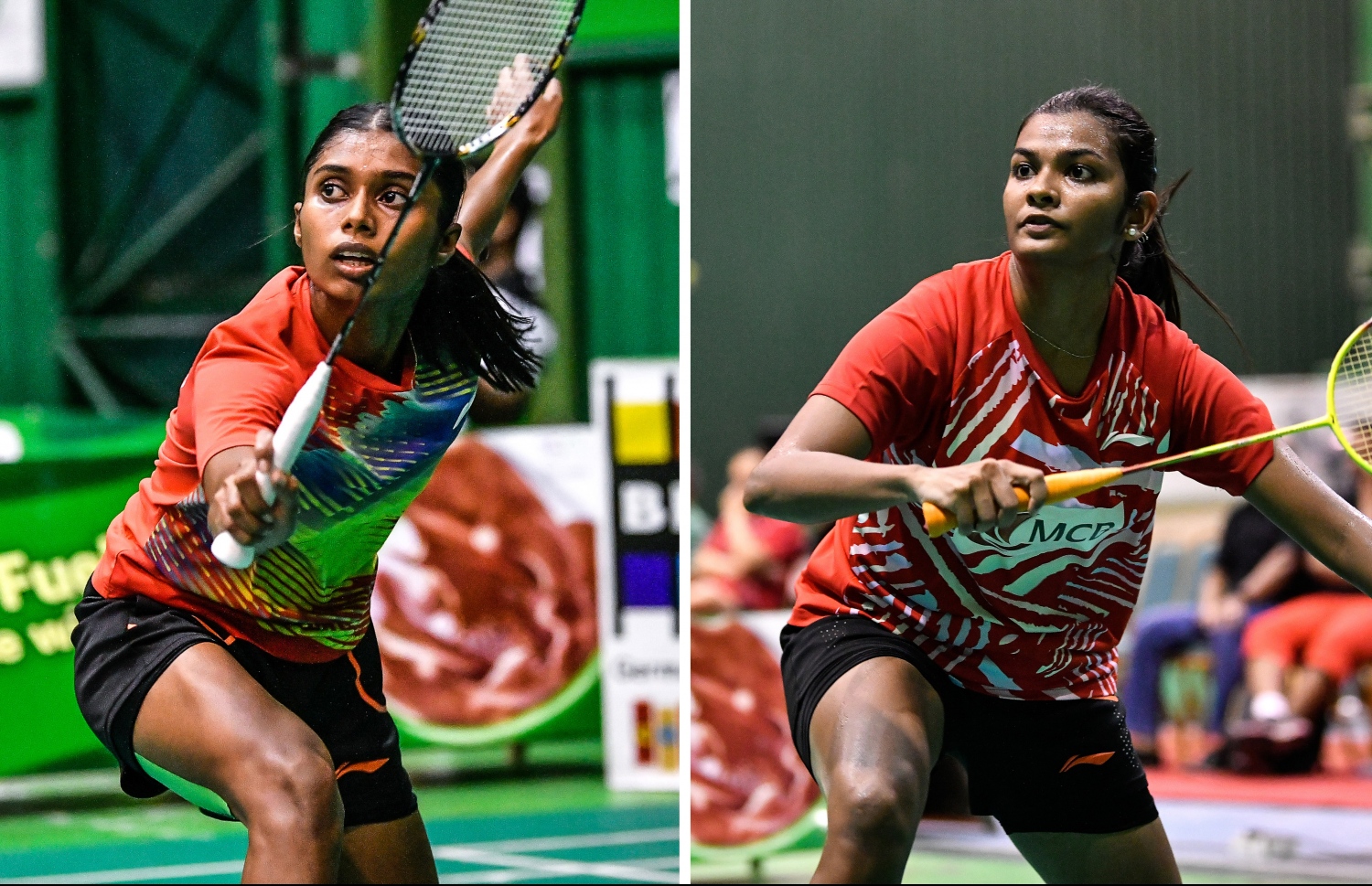 އަންހެން ސިންގަލްސް ފައިނަލުގައި ވާދަކުރާ ޝަހުރުނާޒް (ކ) އާއި ނަބާހާ. -- ފޮޓޯ: ނިޝާން އަލީ/ މިހާރު