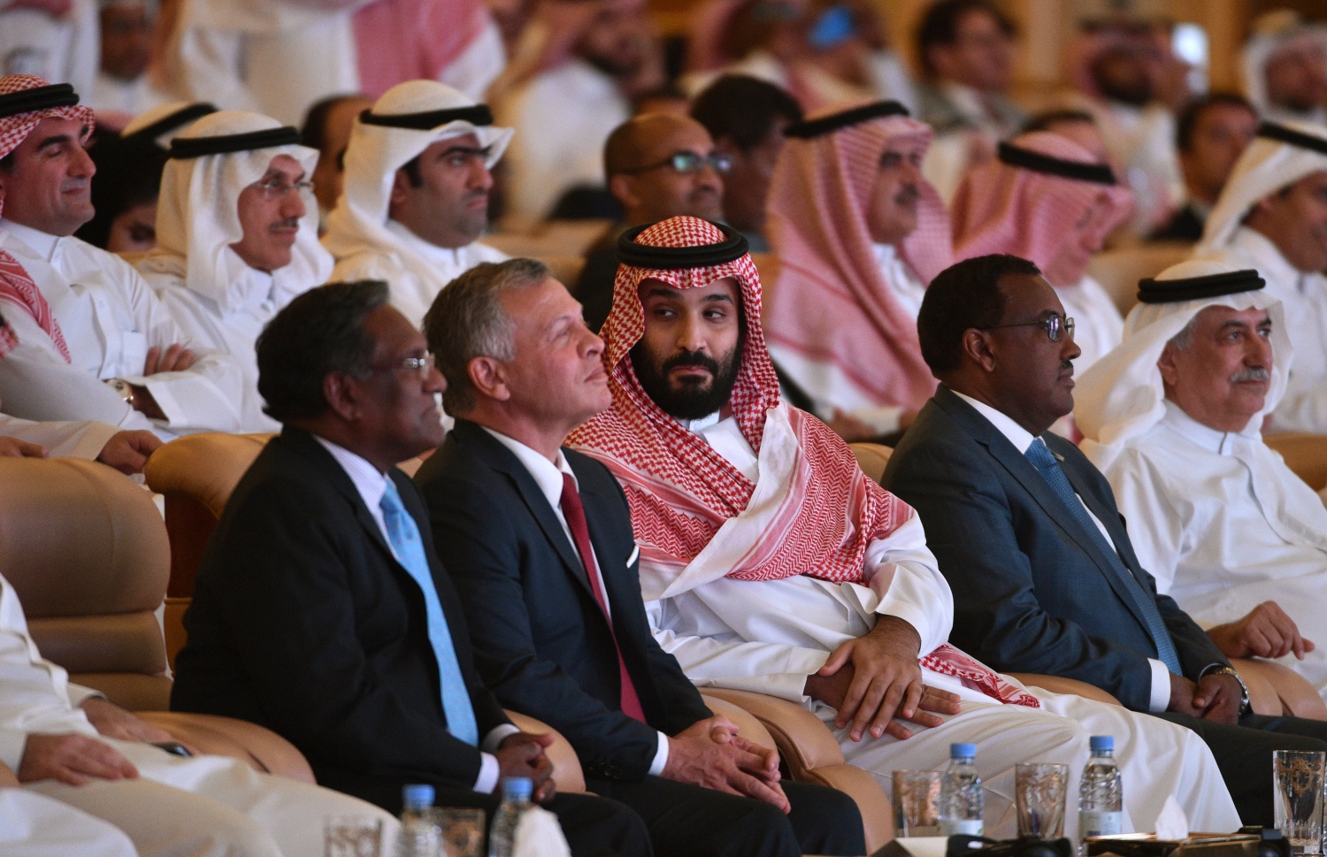 ސައޫދީ އަރަބިއްޔާގައި ދާދި ފަހުން ބޭއްވި ފިއުޗާ އިންވެސްޓްމަންޓް އިނިޝިއޭޓިވްގައި ވަލީ އަހުދު މުހައްމަދު އާއި ޖޯޑަންގެ ރަސްގެފާން އަބްދުﷲ އަދި ރާއްޖޭގެ ކުރީގެ ރައީސް ވަހީދު ބައިވެރިވެވަޑައިގަންނަވަނީ.--ފޮޓޯ:އޭއެފްޕީ