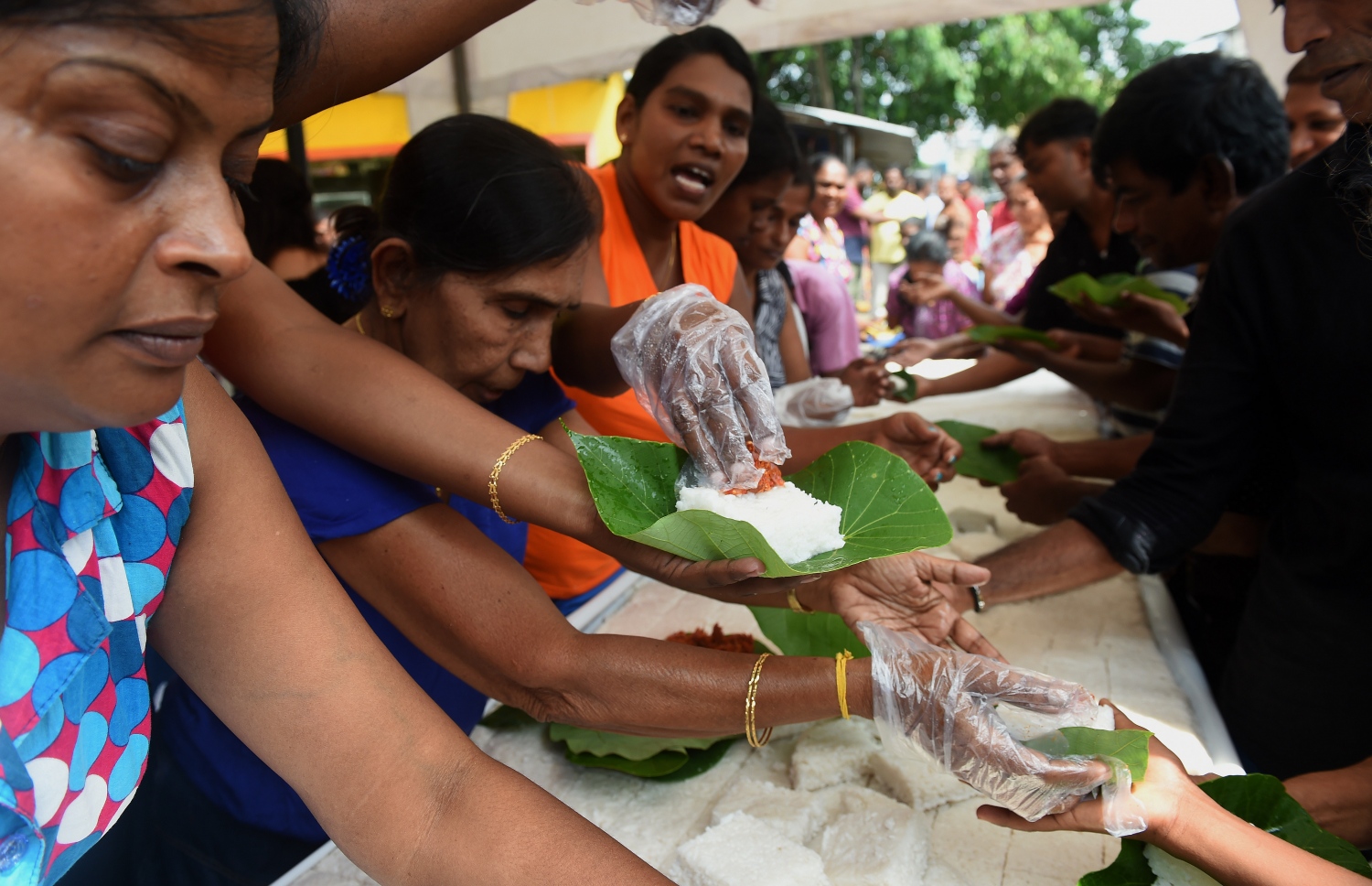 ރާޖަޕަކްސާގެ ސަޕޯޓަރުން އުފާ ފާޅު ކުރަނީ. --ފޮޓޯ:އޭއެފްޕީ