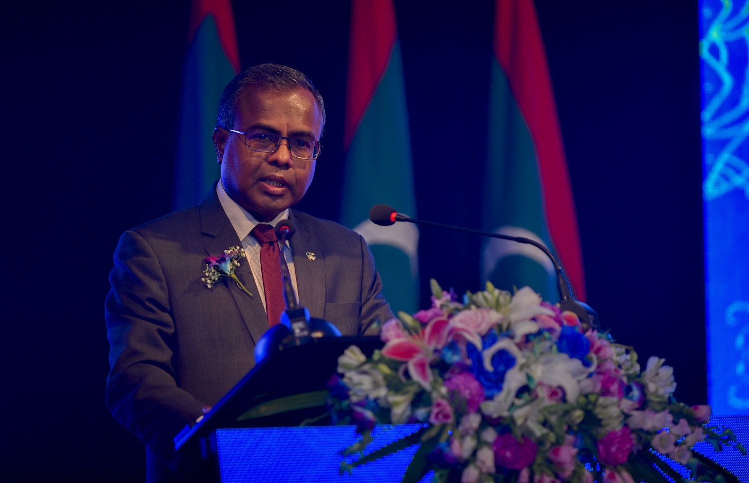 ސުޕްރީމް ކޯޓުގެ އަހަރީ ހަފްލާގައި އުއްތަމަ ފަނޑިޔާރު ވާހަކަފުޅު ދައްކަވަނީ: ވޭތުވެދިޔަ 10 އަހަރު މުހިންމު ނިންމުންތަކެއް އެ ކޯޓުން ނިންމި ކަމަށް އެމަނިކުފާނު ވިދާޅުވި.---ފޮޓޯ: އަހުމަދު ނިޝާތު/މިހާރު