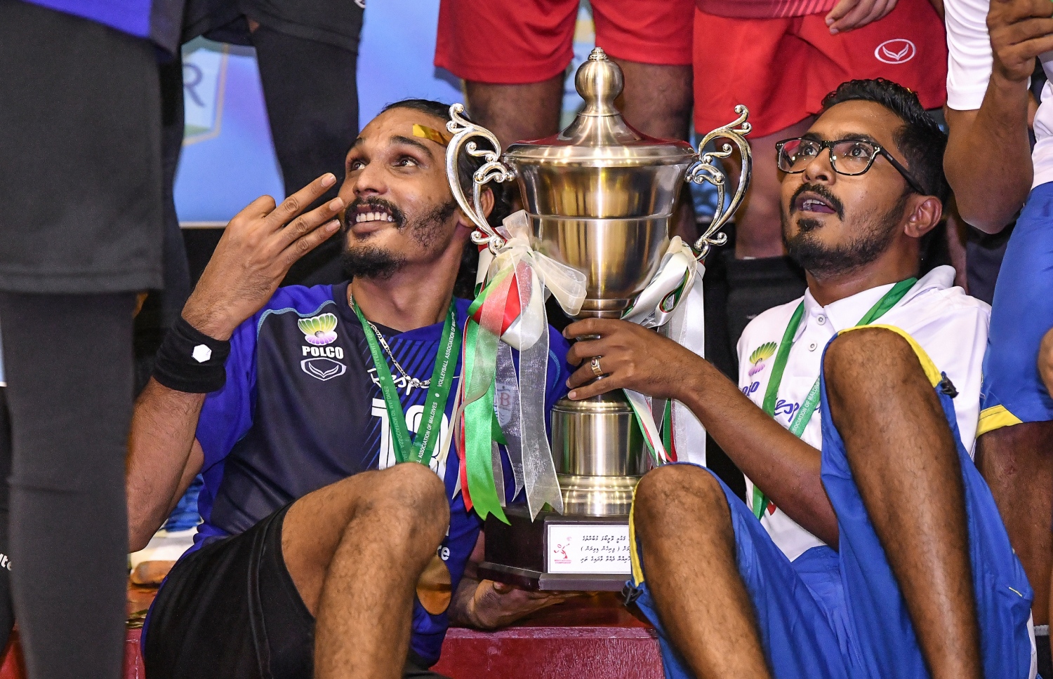 މާލެ: އޮކްޓޯބަރު 31، 2018: ގައުމީ ވޮލީބޯޅަ މުބާރާތުގެ ފައިނަލުގައި ޕޮލިސް ކުލަބާއި ސިފައިންގެ ކުލަބު ބައްދަލުކުރި މެޗުގެ ތެރެއިން. -- ފޮޓޯ: ނިޝާން އަލީ/ މިހާރު