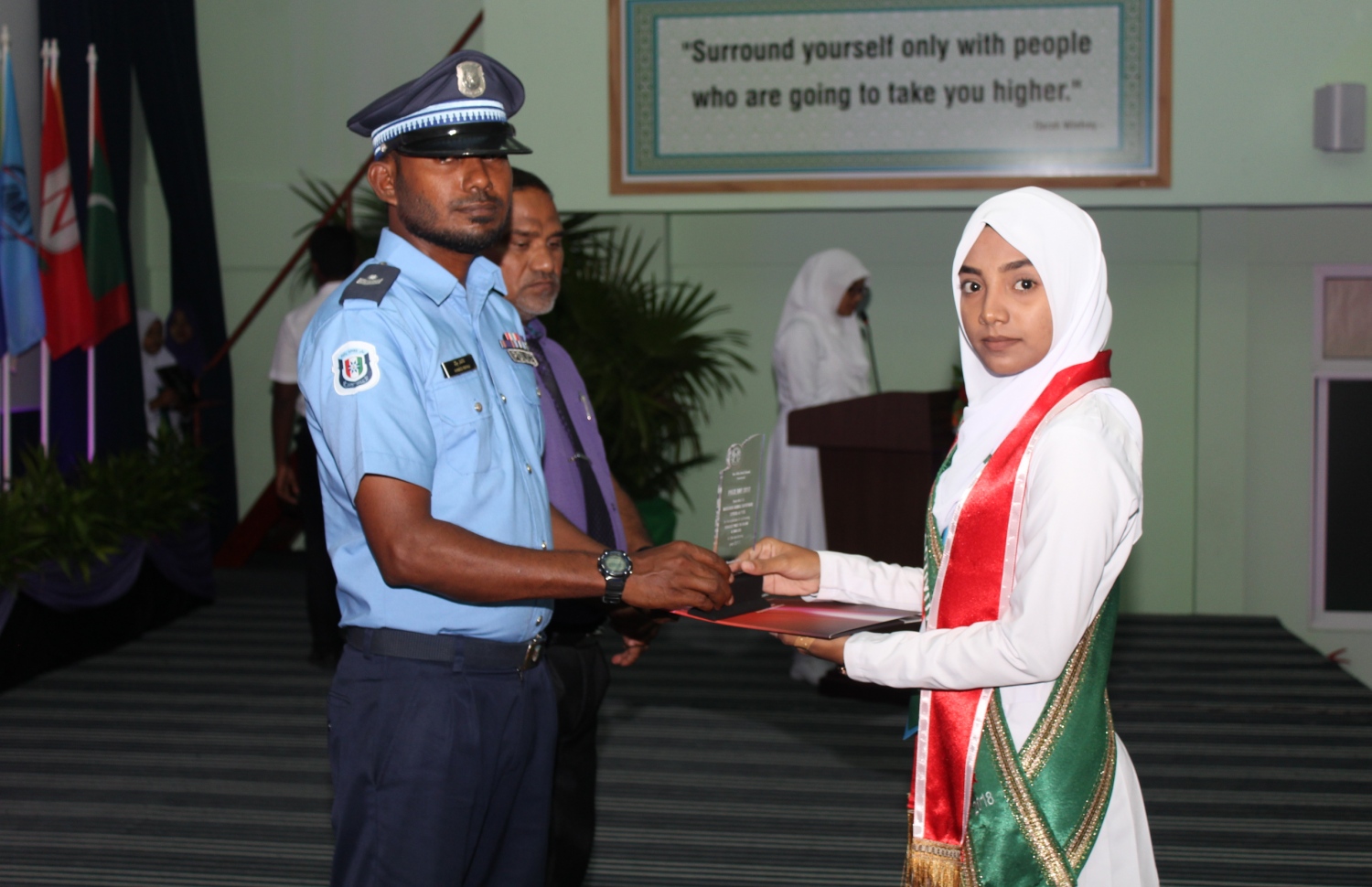 ހއ. ހޯރަފުށި: ނޮވެމްބަރު 6، 2018: ހއ. ހޯރަފުށީގައި ހުންނަ އެ އަތޮޅުގެ އަތޮޅު މަދަރުސާގެ އިނާމު ދިނުމުގެ ޖަލްސާގެ ތެރެއިން.-- ފޮޓޯ: ހއ އަތޮޅު މަދަރުސާ