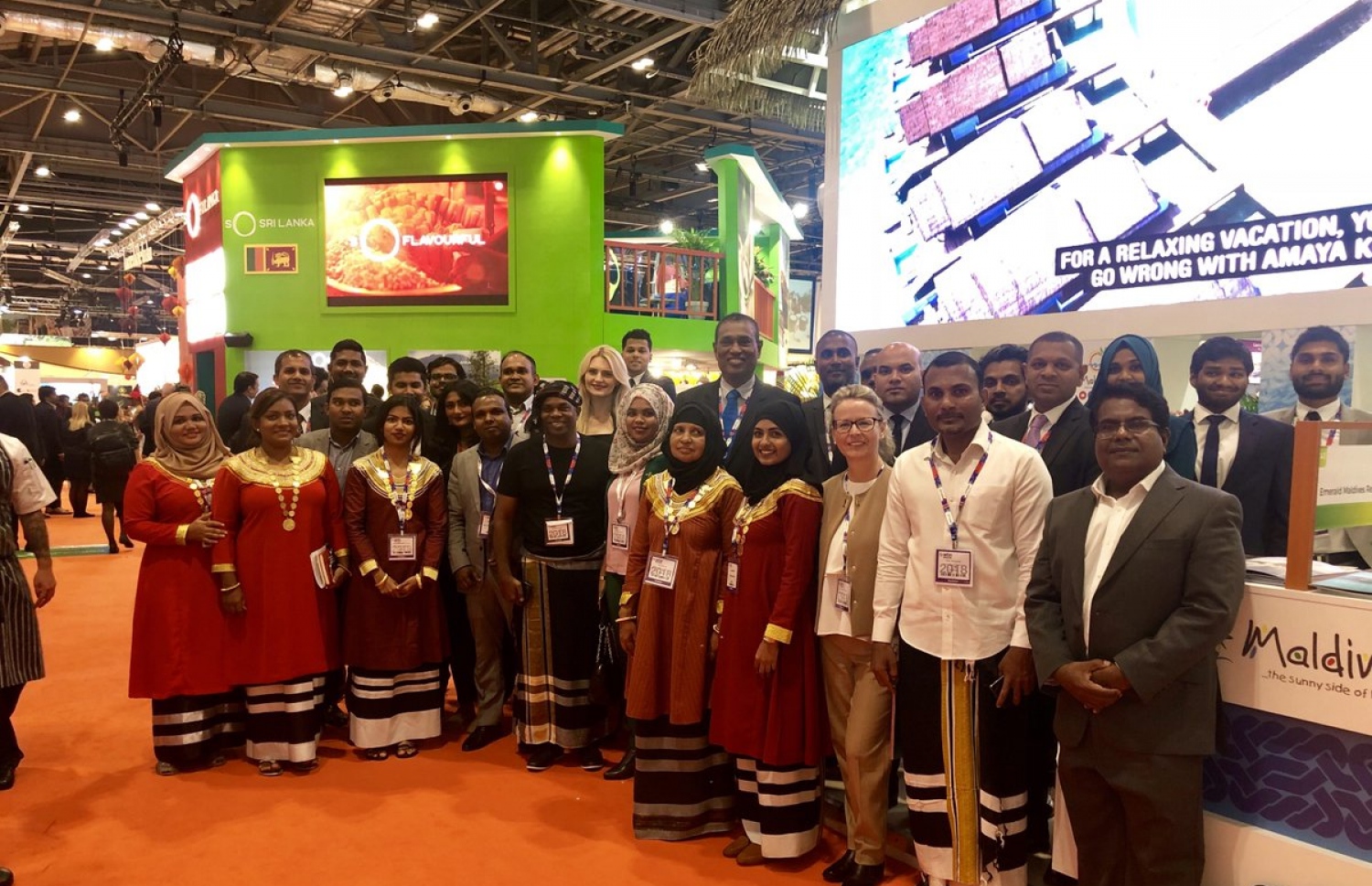 ވޯލްޑް ޓްރެވަލް މާކެޓް 2018 ގައި ރާއްޖެ ތަމްސީލު ކޮށްދޭ ޓީމް -- ފޮޓޯ: ވިސިޓް މޯލްޑިވްސް