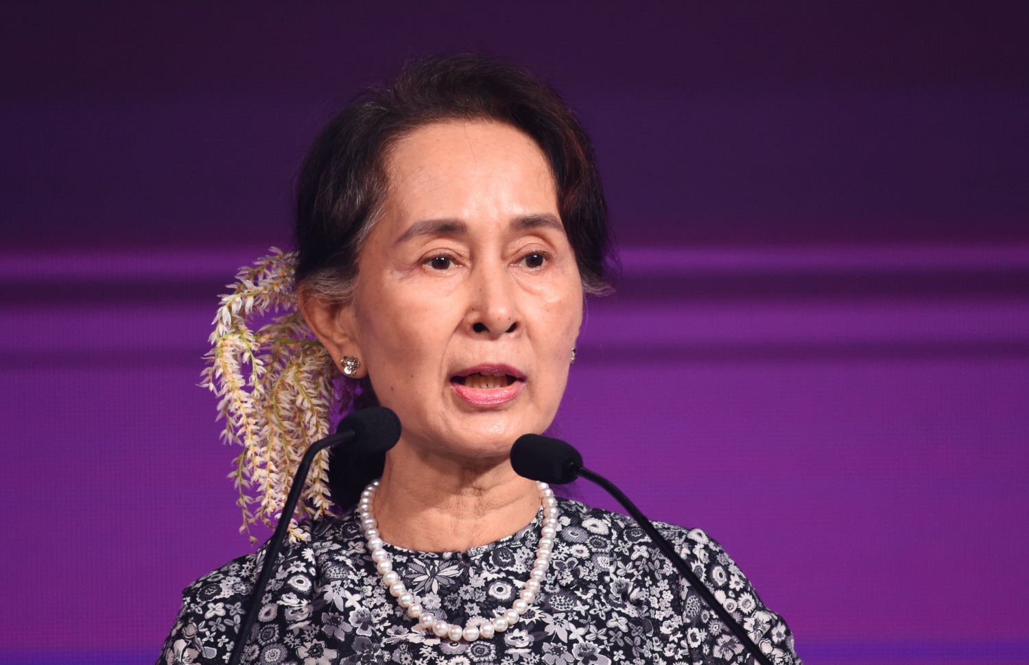 މިއަންމާގެ ލީޑަރު ސޫކީ. --ފޮޓޯ:އޭއެފްޕީ