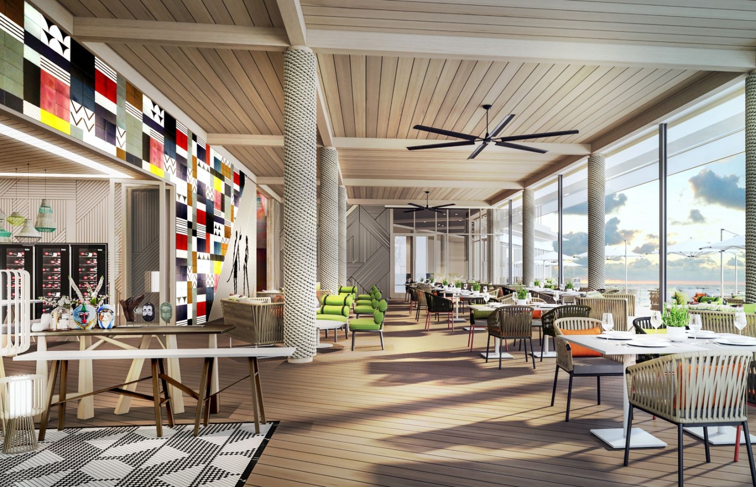 އެނބޫދޫ ފަޅުގައި ތަރައްގީ ކުރާ ހާޑް ރޮކް ހޮޓެލް ރިސޯޓް ރެސްޓޯރަންގެ 3D ކުރެހުމެއް. -- ފޮޓޯ: ހާޑް ރޮކް ހޮޓެލް