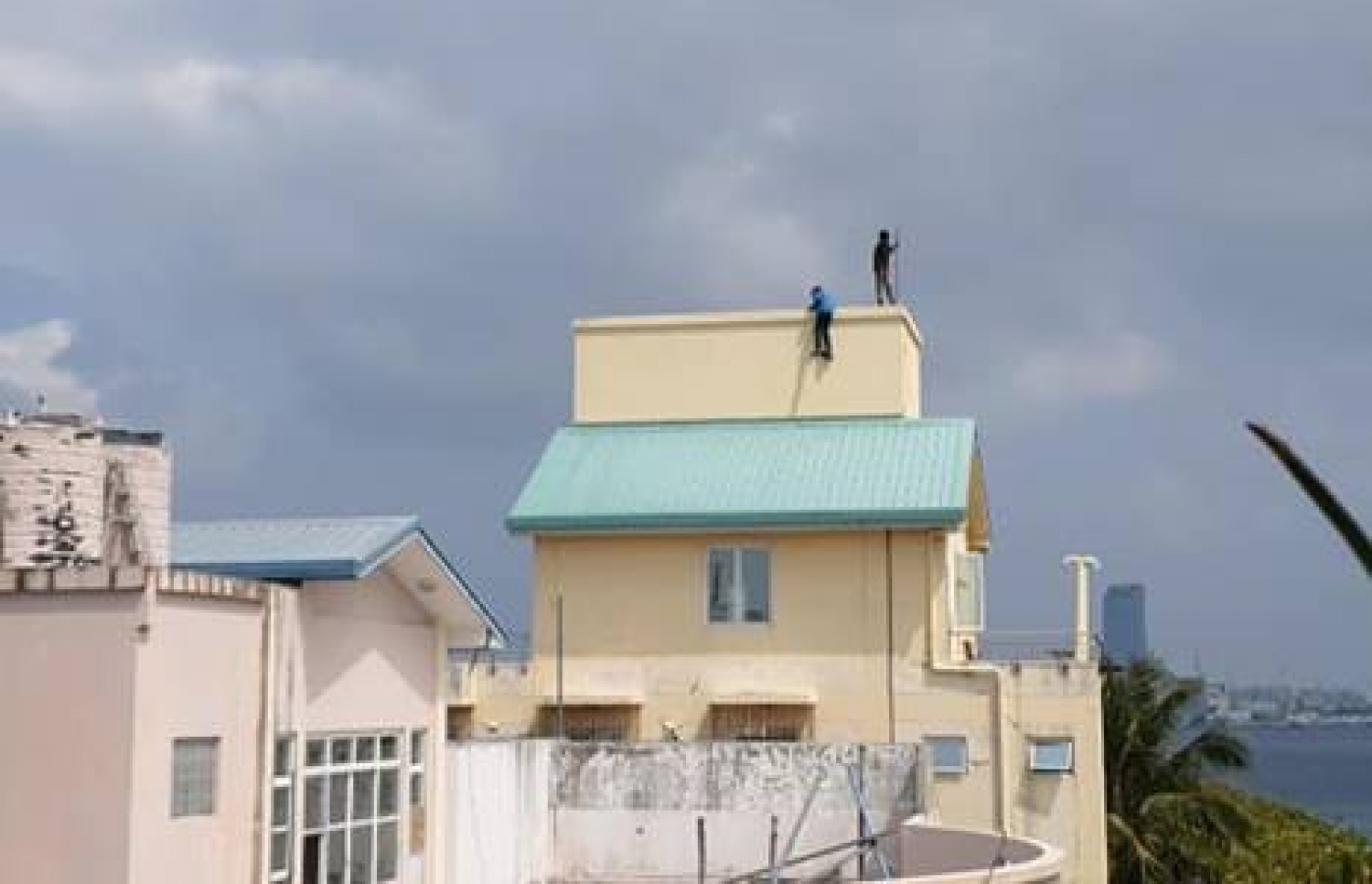 ކުޑަކުދިންގެ ހިޔާގެ ފުރާޅު މައްޗަށް، ދެ ކުއްޖަކު އަރައިގެން އުޅެނީ.