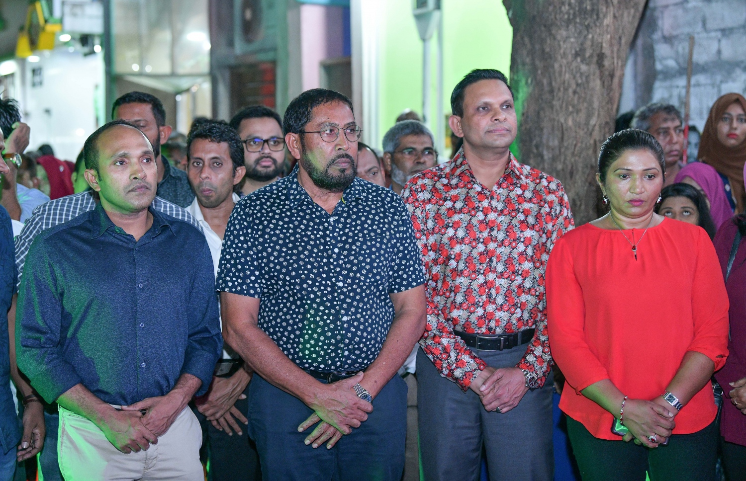 ކުރީގެ ޑިފެންސް މިނިސްޓަރު ނާޒިމް، (ކ) ޖުމްހޫރީ ޕާޓީގެ ލީޑަރު ގާސިމް (ކ-2) އަދި ކުރީގެ ނައިބު ރައީސް ޑރ. މުހައްމަދު ޖަމީލް އަހުމަދު. --- ފޮޓޯ: ނިޝާން އަލީ/ މިހާރު