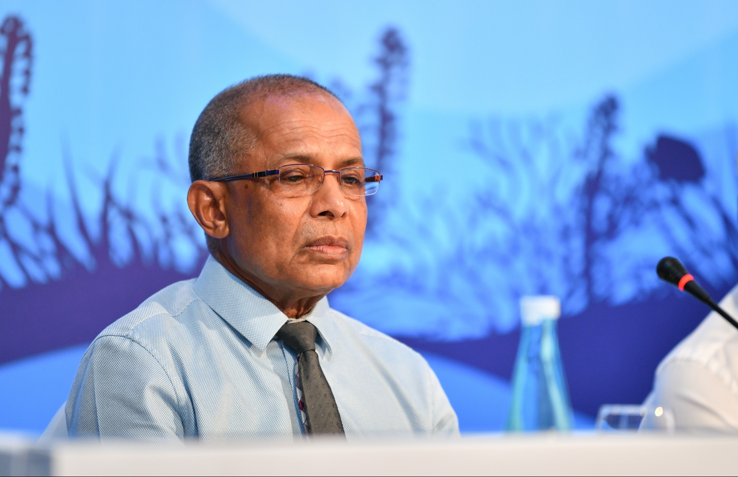 މަޓީގެ ސެކްރެޓަރީ ޖެނެރަލް އަހުމަދު ނަޒީރު މަޓީގެ އަހަރީ އާންމު ޖަލްސާގައި--ފޮޓޯ:ހުސައިން ވަހީދު/މިހާރު