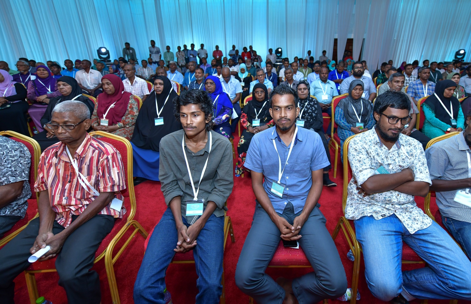 މާލެ: ޖެނުއަރީ 27، 2019- ޕީޕަލްސް ނެޝެނަލް ކޮންގްރެސް (ޕީއެންސީ) އުފެއްދުމަށް ދަރުބާރުގޭގައި ބޭއްވި ޖަލްސާގެ ތެރެއިން.---ފޮޓޯ: ނިޝާން އަލީ/މިހާރު