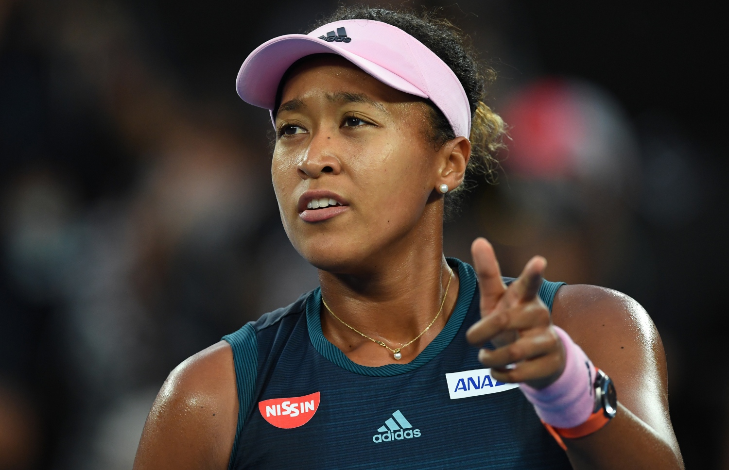 މެޗެއްގެ ތެރެއިން ޕޮއިންޓެއް ހޯދުމަށް ފަހު ނައޯމީ އުފާފާޅުކުރަނީ. -- ފޮޓޯ: އޭއެފްޕީ