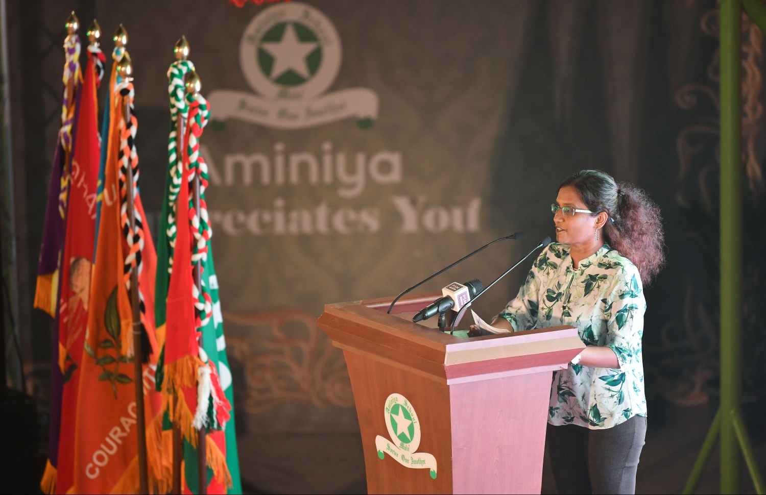 މާލެ: ޖެނުއަރީ 30، 2019- ރާއްޖޭގައި ތިން ވަނަ އަށް އެންމެ ދުވަސްވީ ސްކޫލު ކަމަށްވާ އަމީނިއްޔާ ސްކޫލަށް 75 އަހަރު ފުރުން ފާހަގަކުރުމުގެ ގޮތުން ބޭއްވި ހާއްސަ ހަފްލާގެ ތެރެއިން.---ފޮޓޯ: ހުސައިން ވަހީދު/މިހާރު