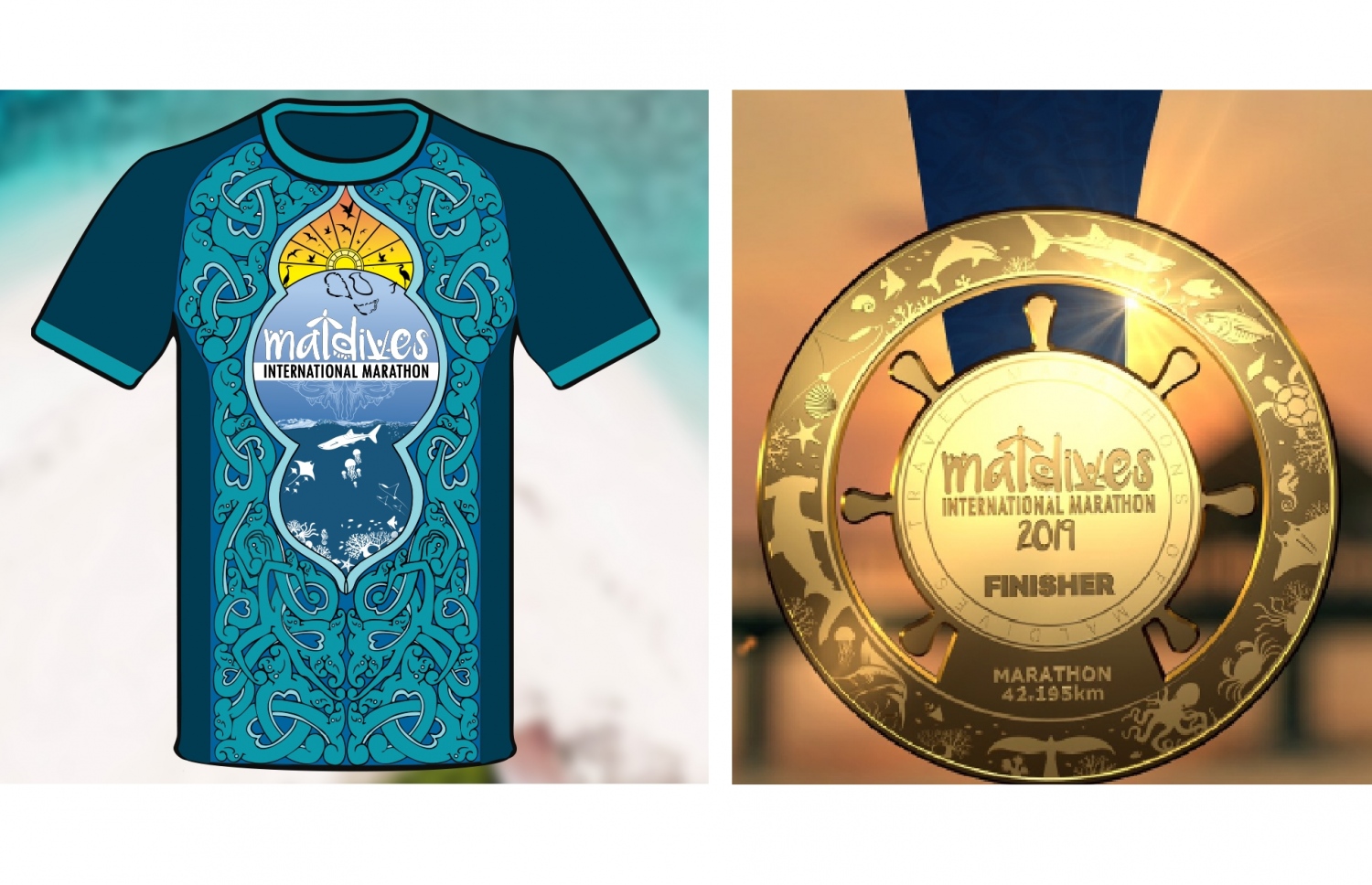 މޯލްޑިވްސް އިންޓަނޭޝަނަލް މެރެތަންގެ މެޑަލް (ކ) އައި ޓީޝާޓް.