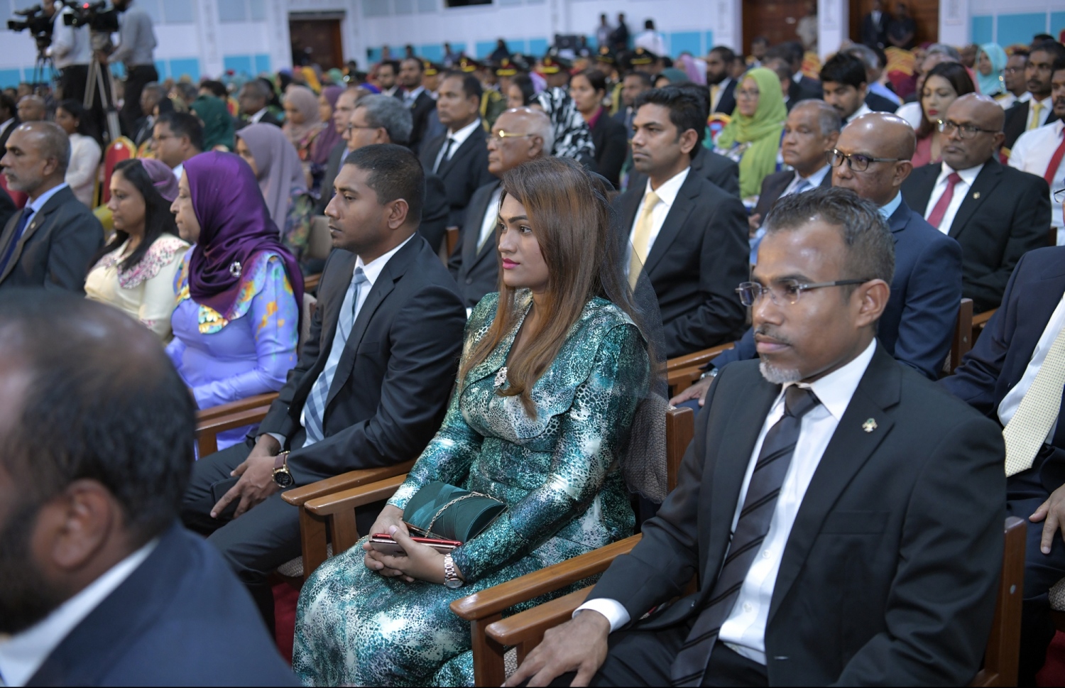 މާލެ: ފެބްރުއަރީ 7، 2019: ރައްޔިތުންގެ މަޖިލިސް ހުޅުވުމުގެ ގޮތުން ދަރުބާރުގޭގައި ބޭއްވި ރަސްމިއްޔާތުގެ ތެރެއިން.---ފޮޓޯ: ރައީސް އޮފީސް