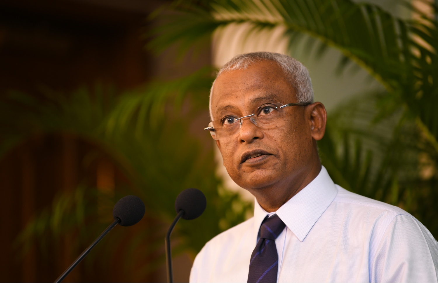 ރައީސް އޮފީހުގައި މިއަދު ބޭއްވި ރަސްމިއްޔާތުގައި ރައީސް ވާހަކަފުޅު ދައްކަވަނީ. --- ފޮޓޯ: ހުސެއިން ވަހީދު/ މިހާރު