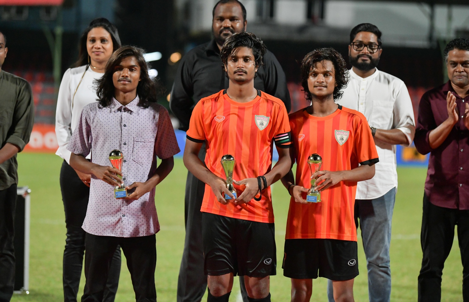 މާލެ- 19 ފެބުރުއަރީ 2019- ޔޫތު ޗެމްޕިއަންޝިޕް ފުޓްބޯޅަ މުބާރާތުގެ ފައިނަލް މެޗުގެ ތެރެއިން، ޓީސީ ސްޕޯޓްސް ކްލަބް އަދި އީގަލްސް ބައްދަލުކުރި މެޗު.-- ފޮޓޯ: ނިޝާން އަލީ/މިހާރު