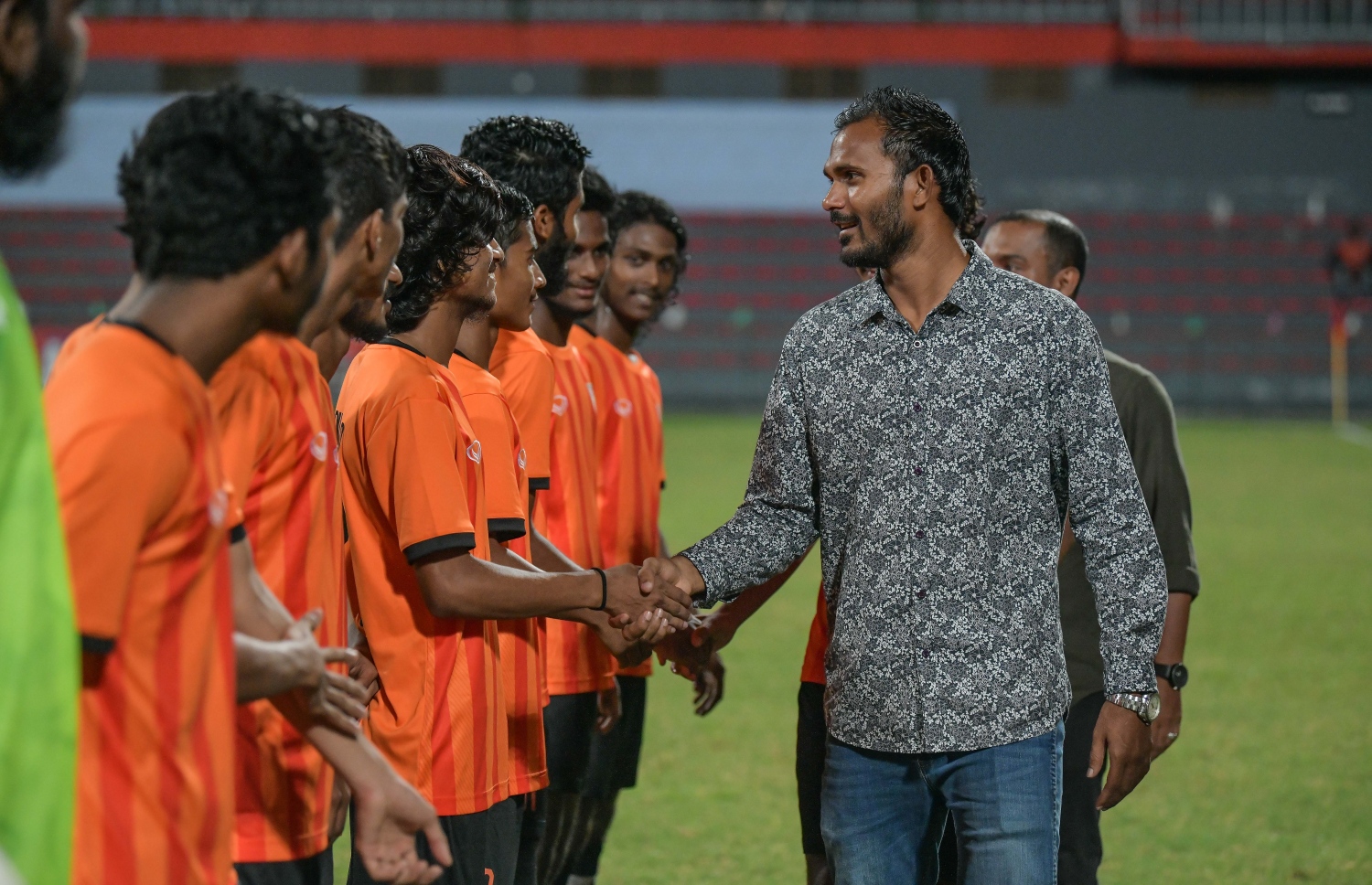 މާލެ- 19 ފެބުރުއަރީ 2019- ޔޫތު ޗެމްޕިއަންޝިޕް ފުޓްބޯޅަ މުބާރާތުގެ ފައިނަލް މެޗުގެ ތެރެއިން، ޓީސީ ސްޕޯޓްސް ކްލަބް އަދި އީގަލްސް ބައްދަލުކުރި މެޗު.-- ފޮޓޯ: ނިޝާން އަލީ/މިހާރު