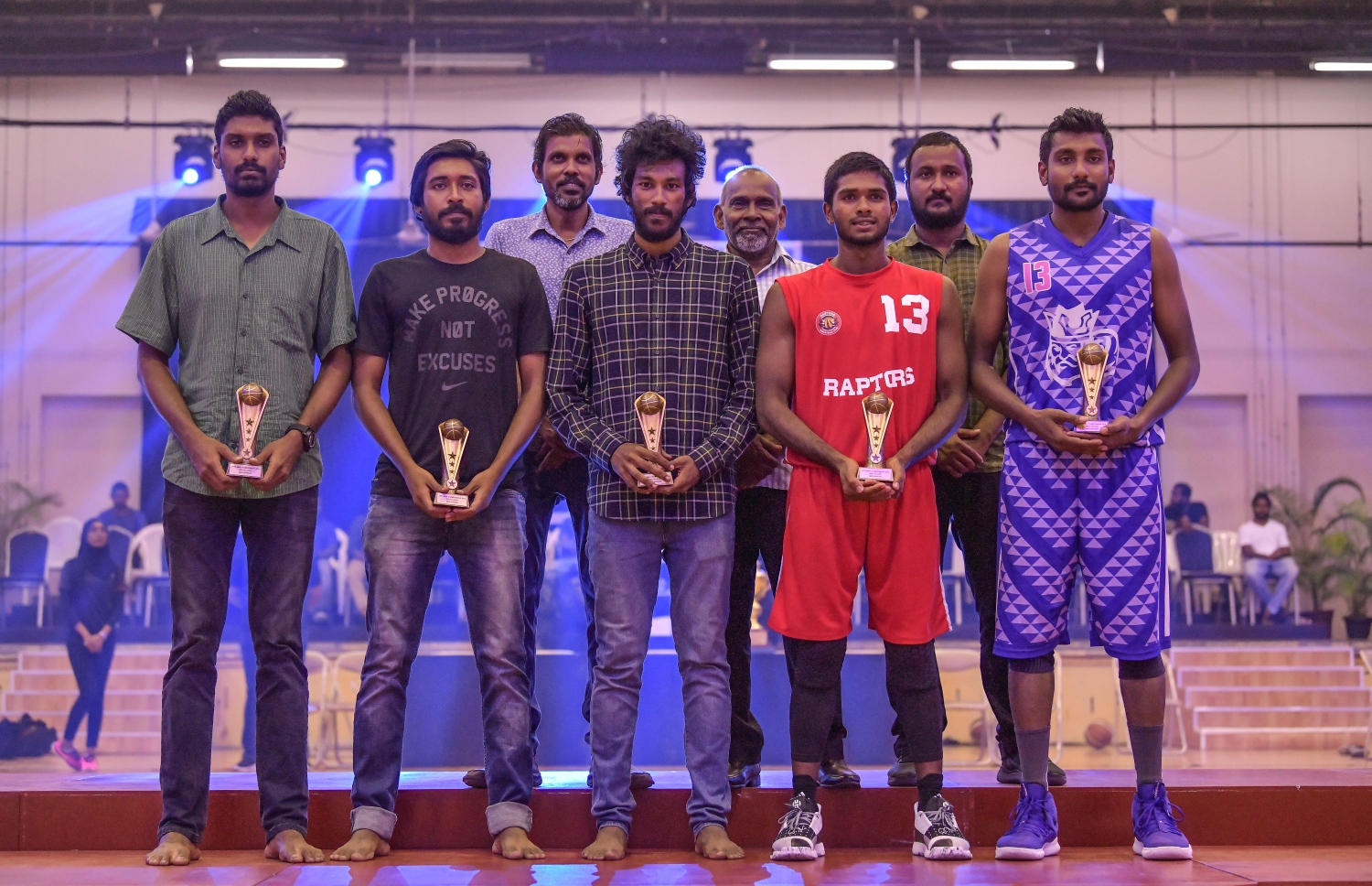 މުބާރާތުގެ އެންމެ މޮޅު ފަސް ކުޅުންތެރިން (ކ-ވ) ފިރާޝްމ މަފާޒް، ނަސީމް، ހުޝާމް އަދި ހުސެއިން ހަލީމް. --ފޮޓޯ: ނިޝާން އަލީ/ މިހާރު