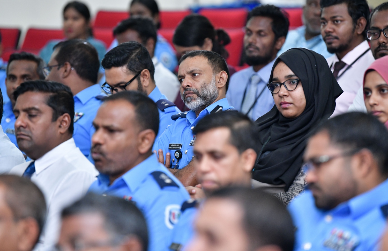މާލެ: މާޗް 5، 2019- ފުލުހުންގެ މަސައްކަތްތައް އިސްލާހު ކުރުމަށްޓަކައި ބޭއްވި މަހާސިންތާ ފެށުމުގެ ރަސްމިއްޔާތުގެ ތެރެއިން.---ފޮޓޯ: އަހުމަދު ނިޝާތު/މިހާރު