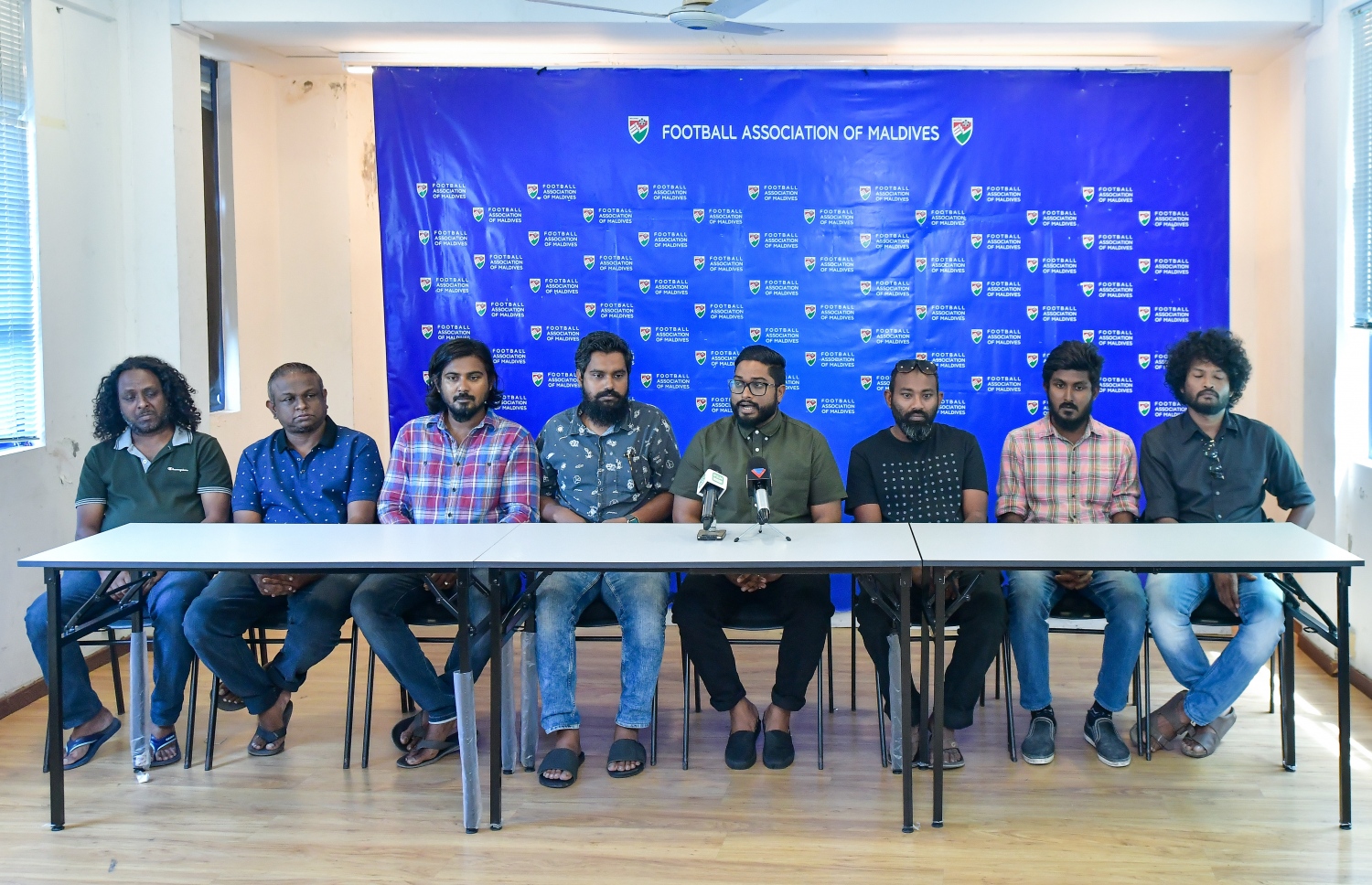 އެފްއޭއެމް ހައުސްގައި މިއަދު ބޭއްވި ނޫސްވެރިންގެ ބައްދަލުވުމުގެ ތެރެއިން.-- ފޮޓޯ: ނިޝާން އަލީ/ މިހާރު