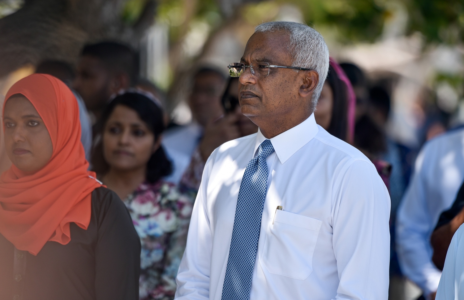 ކ.މާފުށި: މާޗް 7، 2019- މި އަހަރުގެ ބައިނަލްއަގްވާމީ އަންހެނުންގެ ދުވަހުގެ ރަސްމީ ޖަލްސާ އަށް ރައީސް އިބްރާހިމް މުހައްމަދު ސޯލިހް މާފުށީގައި.---ފޮޓޯ: އަހުމަދު ނިޝާތު/މިހާރު